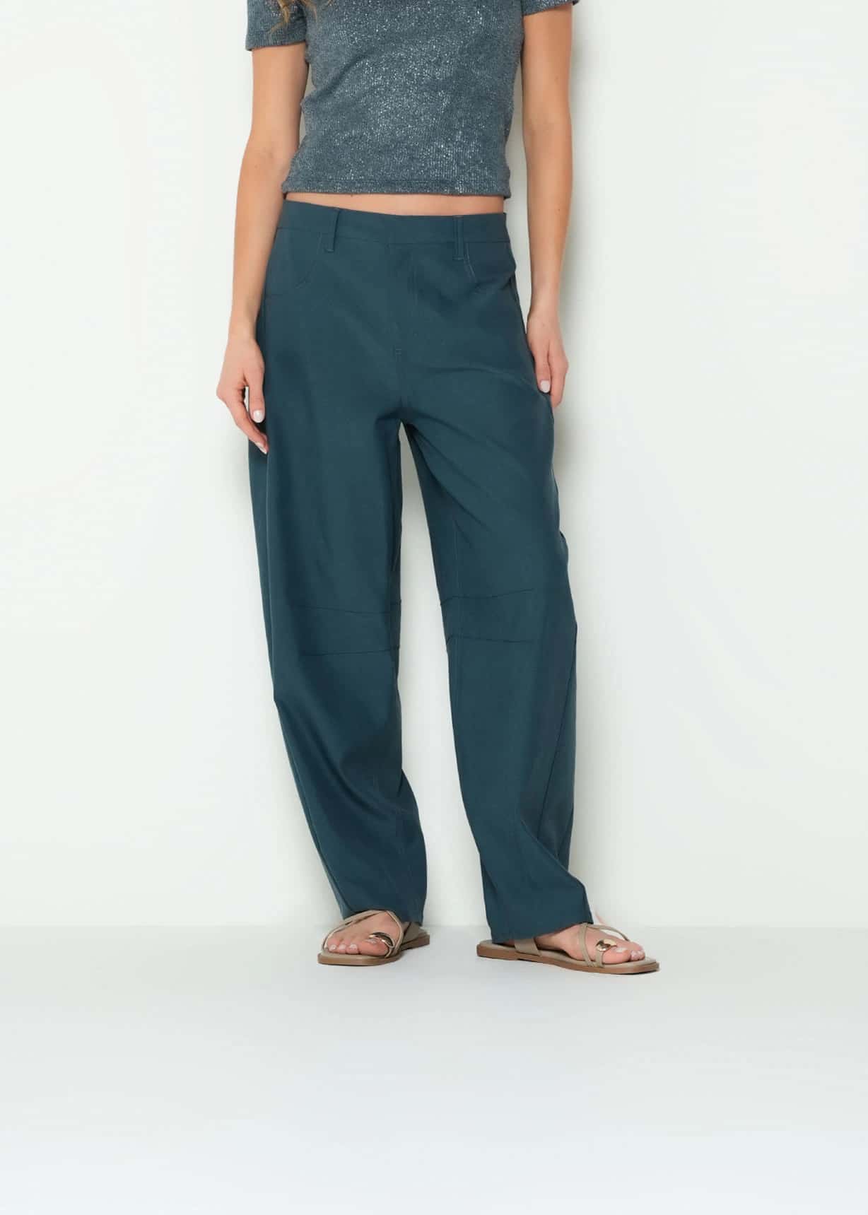 Pantalón barrel tiro bajo