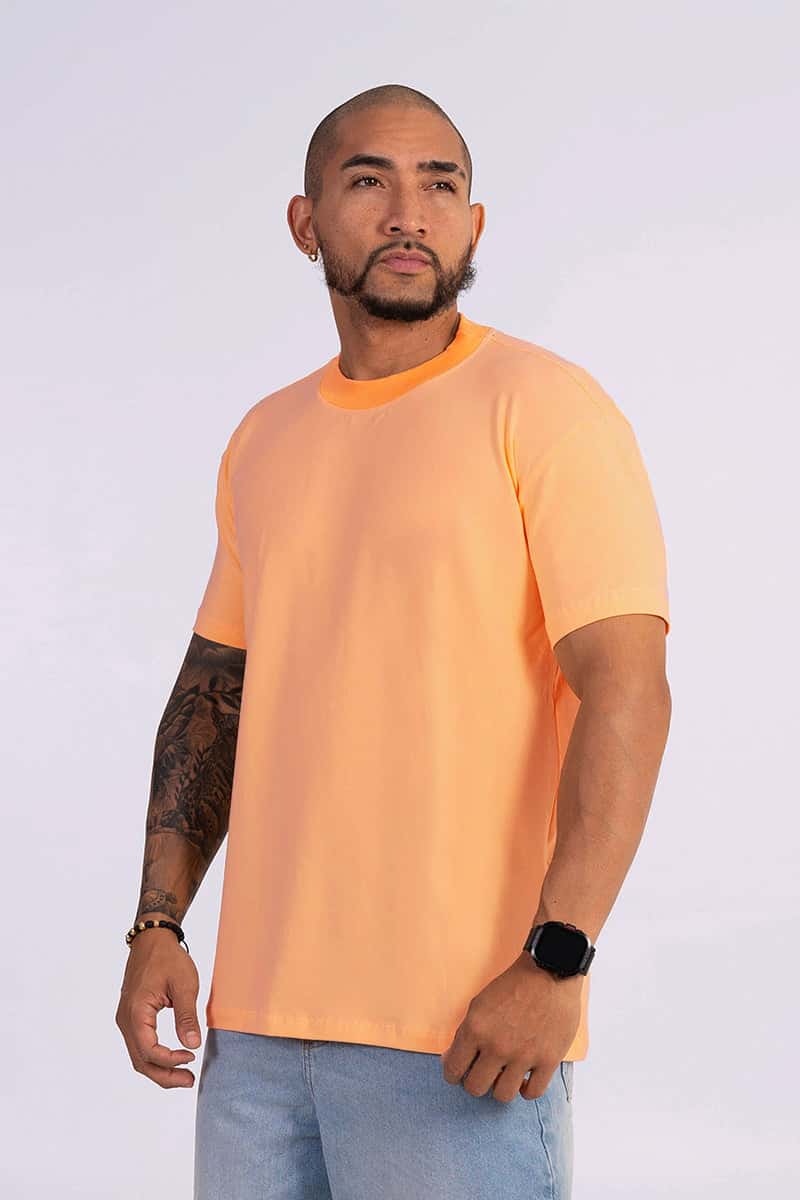 Camiseta regular básica naranja