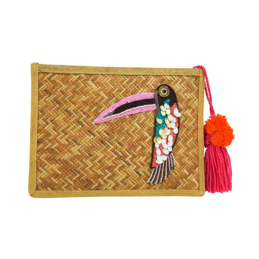 Toucan Straw Clutch