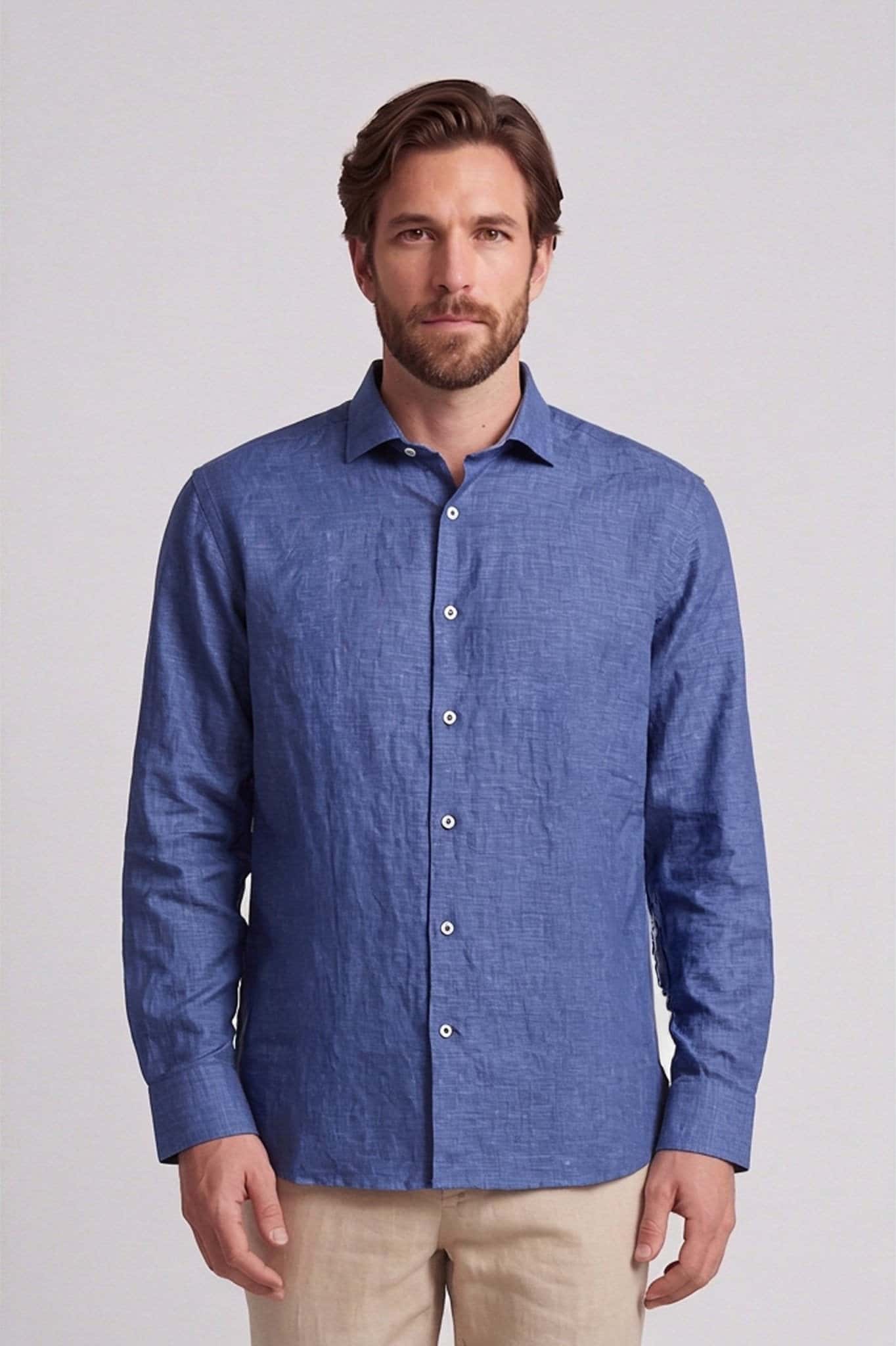 Camisa manga larga en Lino para hombre Jon Sonen 010225056
