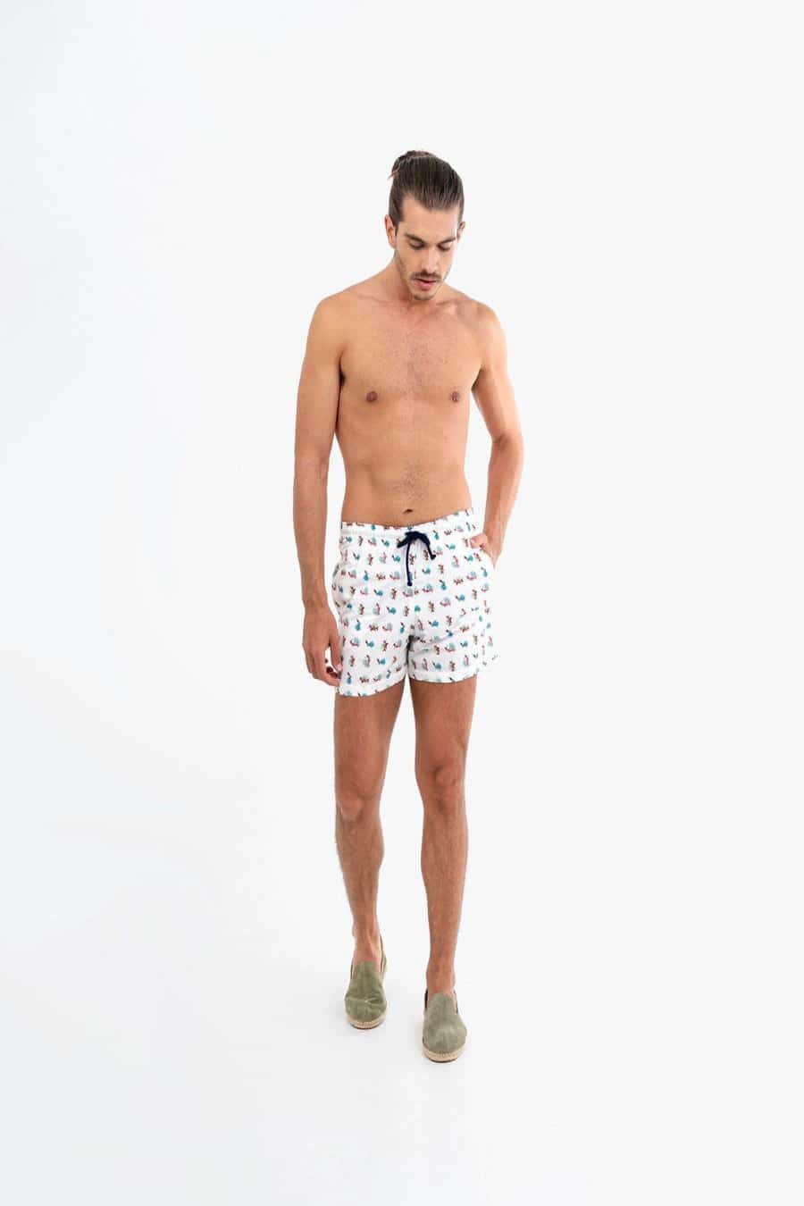 Men's mermaid white swim trunk