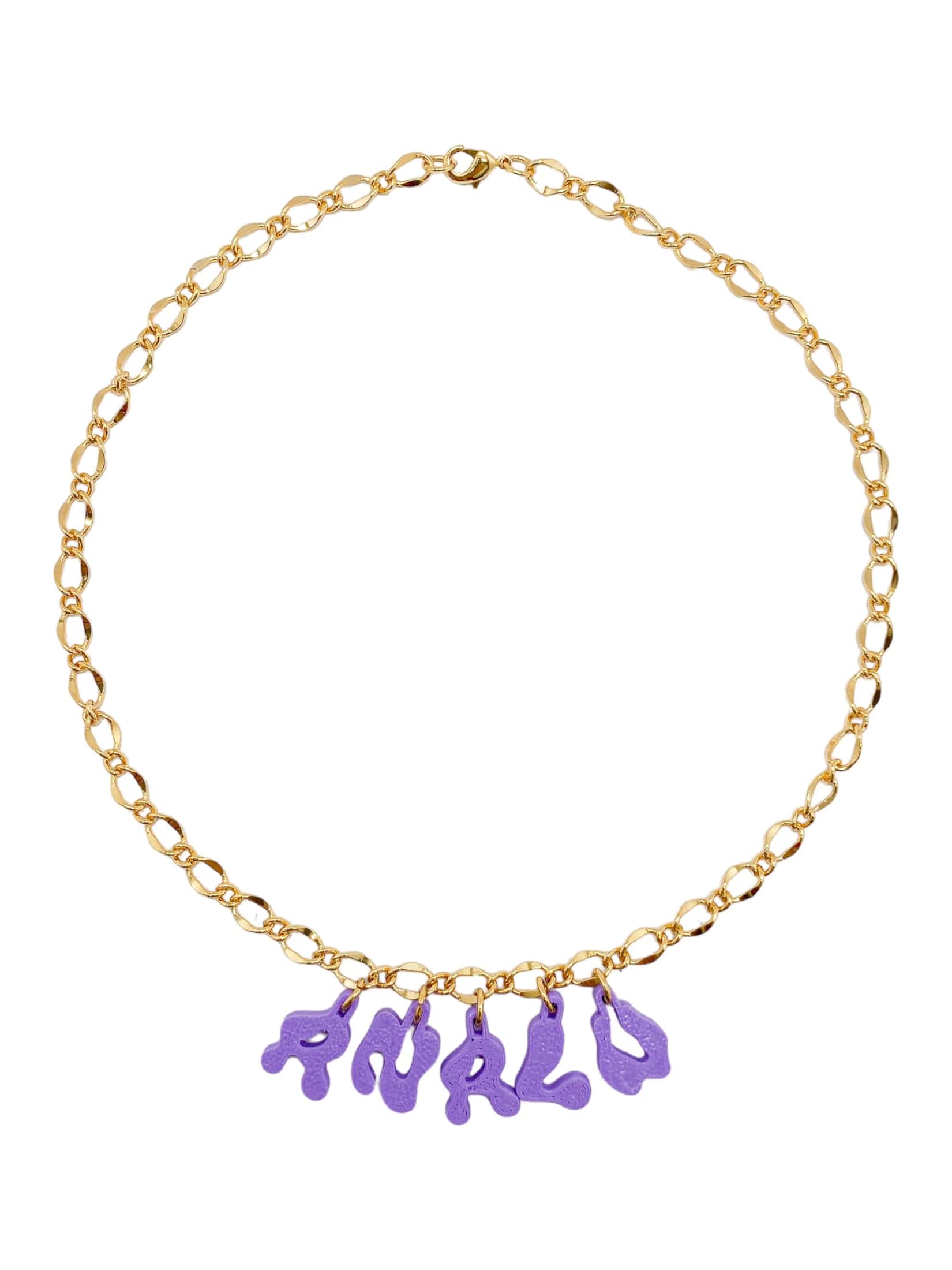 3D custom necklace 5 letters - miniatura 3