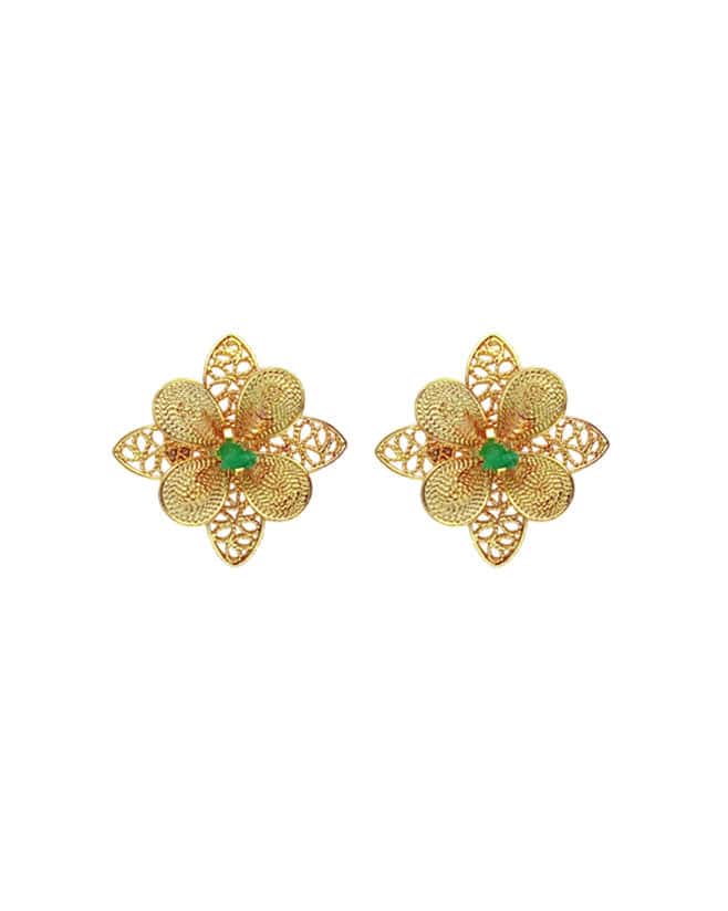 Aretes filigrana y esmeralda,  Nacira
