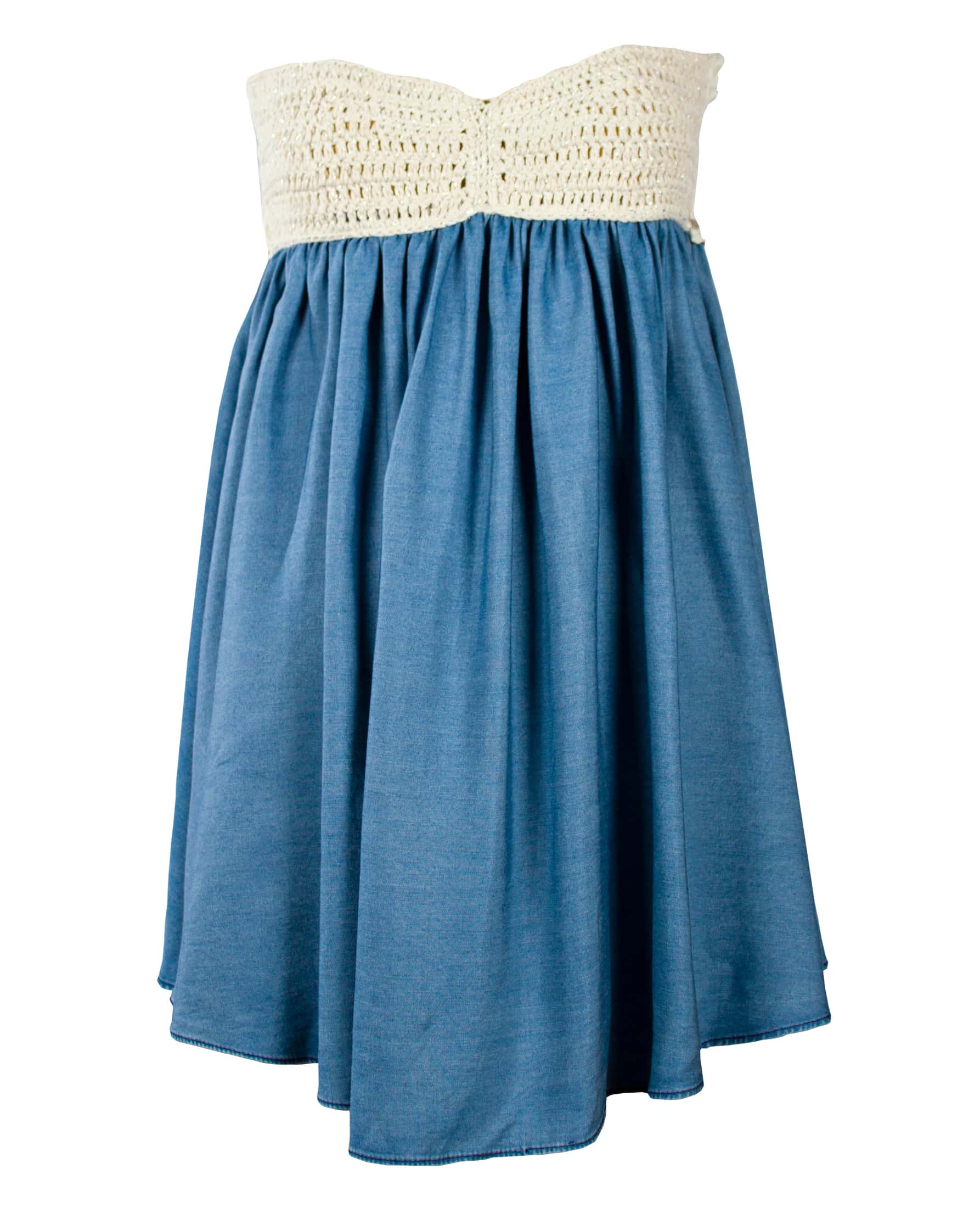 MOLTO CARINA CROCHET DENIM TOP