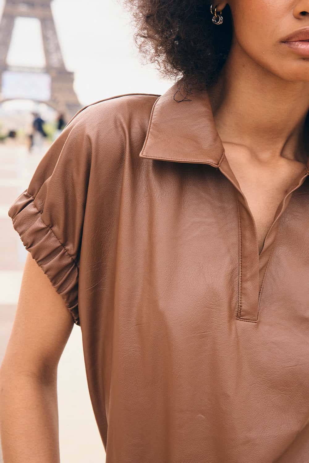 Blusa Janine Cuerina Camel - miniatura 1