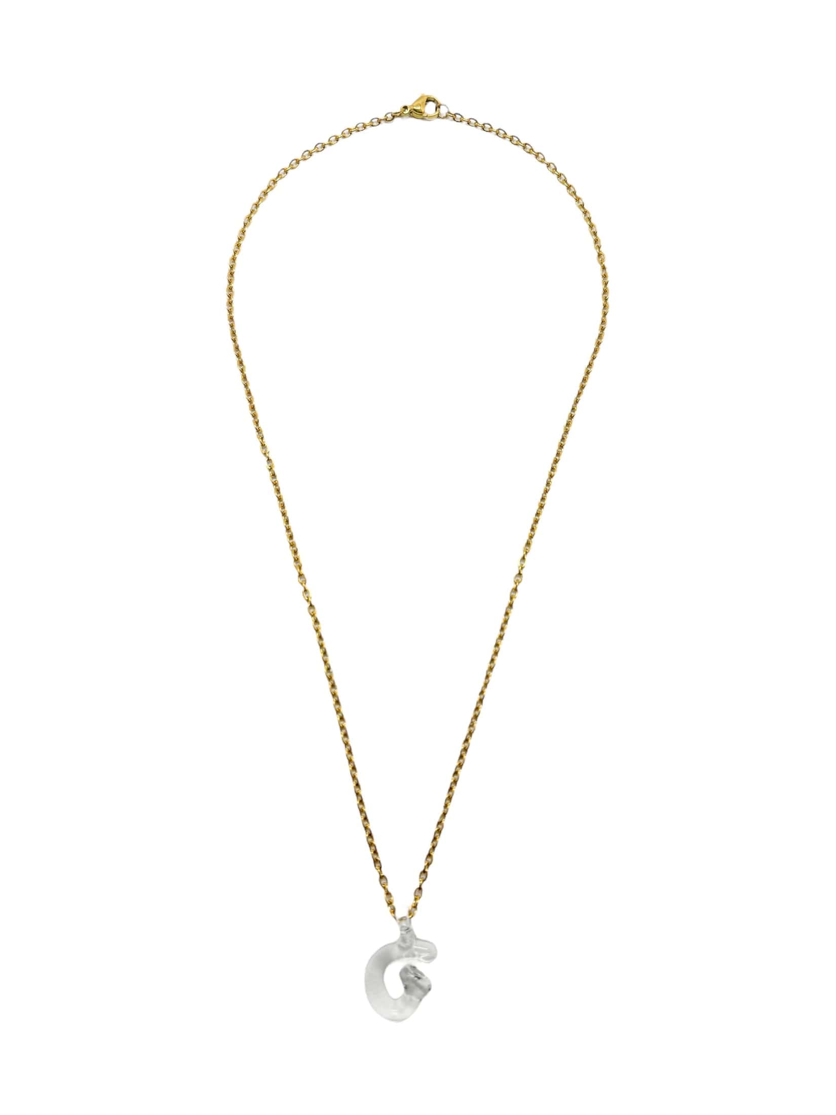 clear glass necklace 1 letter - miniatura 5