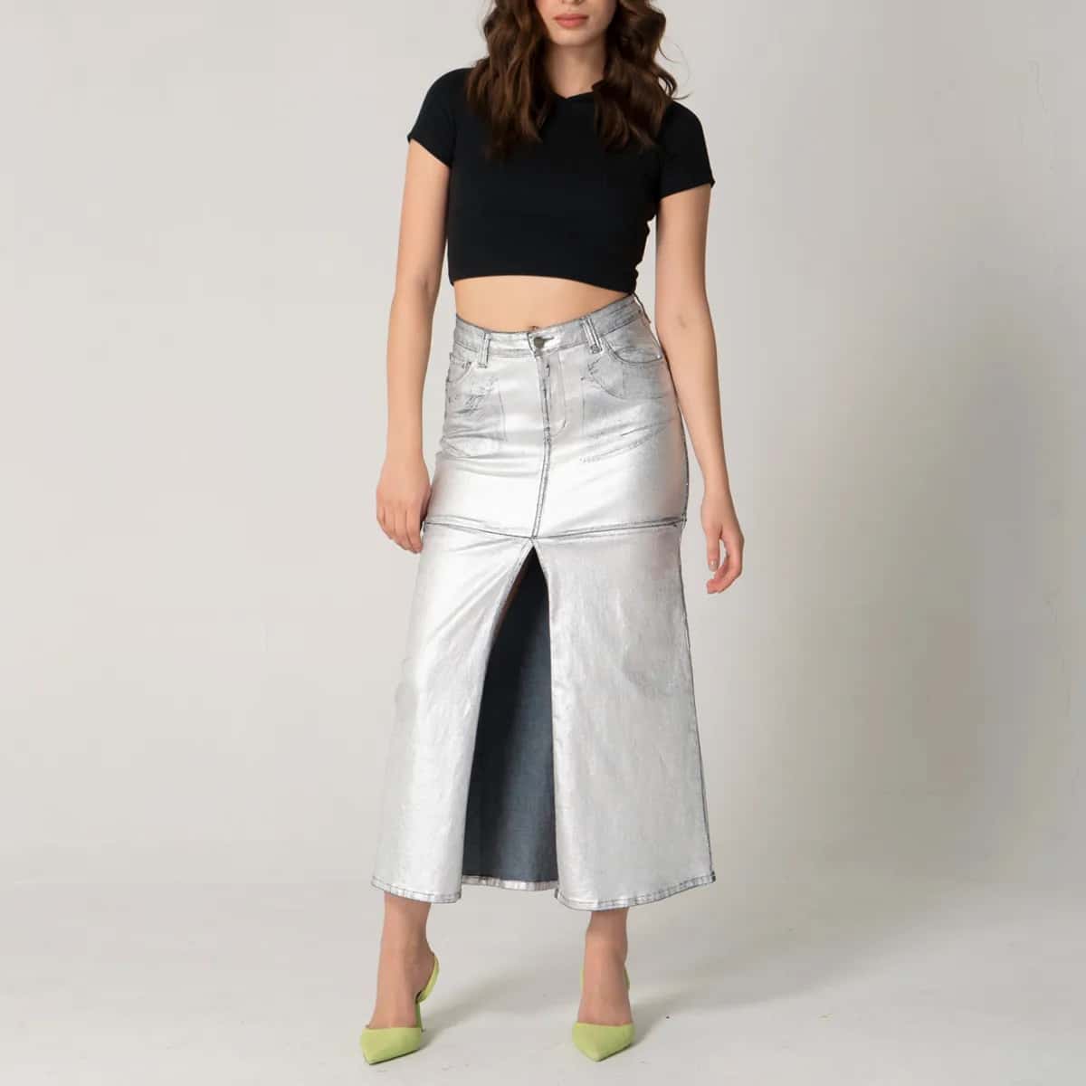Falda Larga Denim Shn