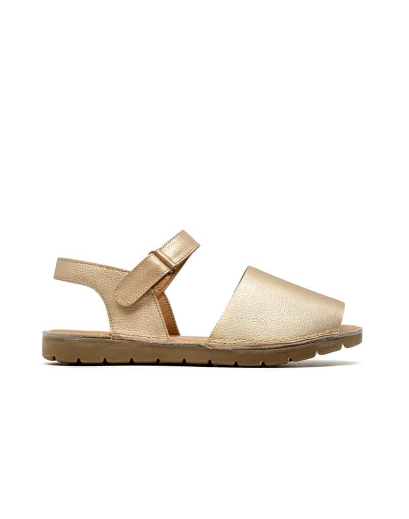 Sandalia deportiva plana , confortable en cuero  REF SFI1465SL