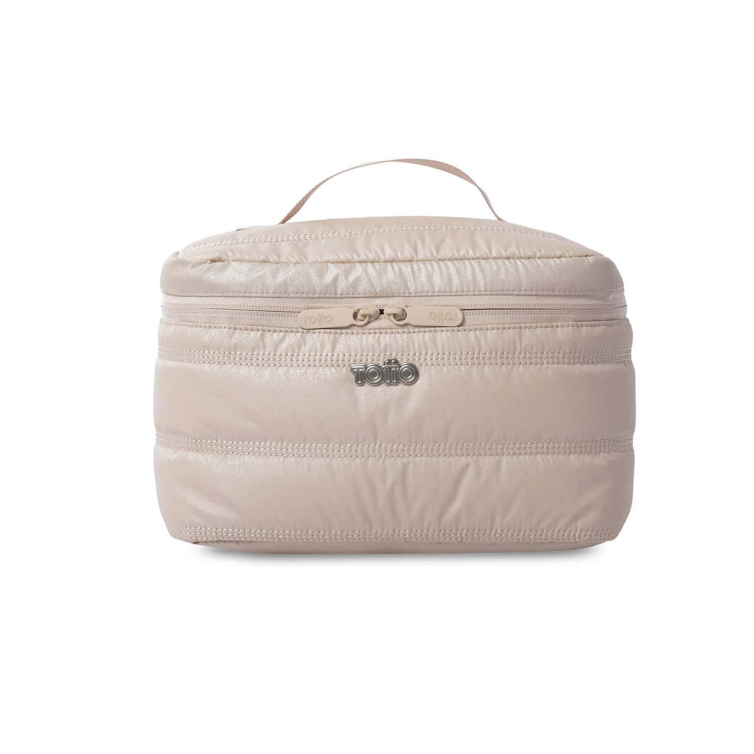 Cosmetiquera Multiuso Moxi Grande Beige/Metálico