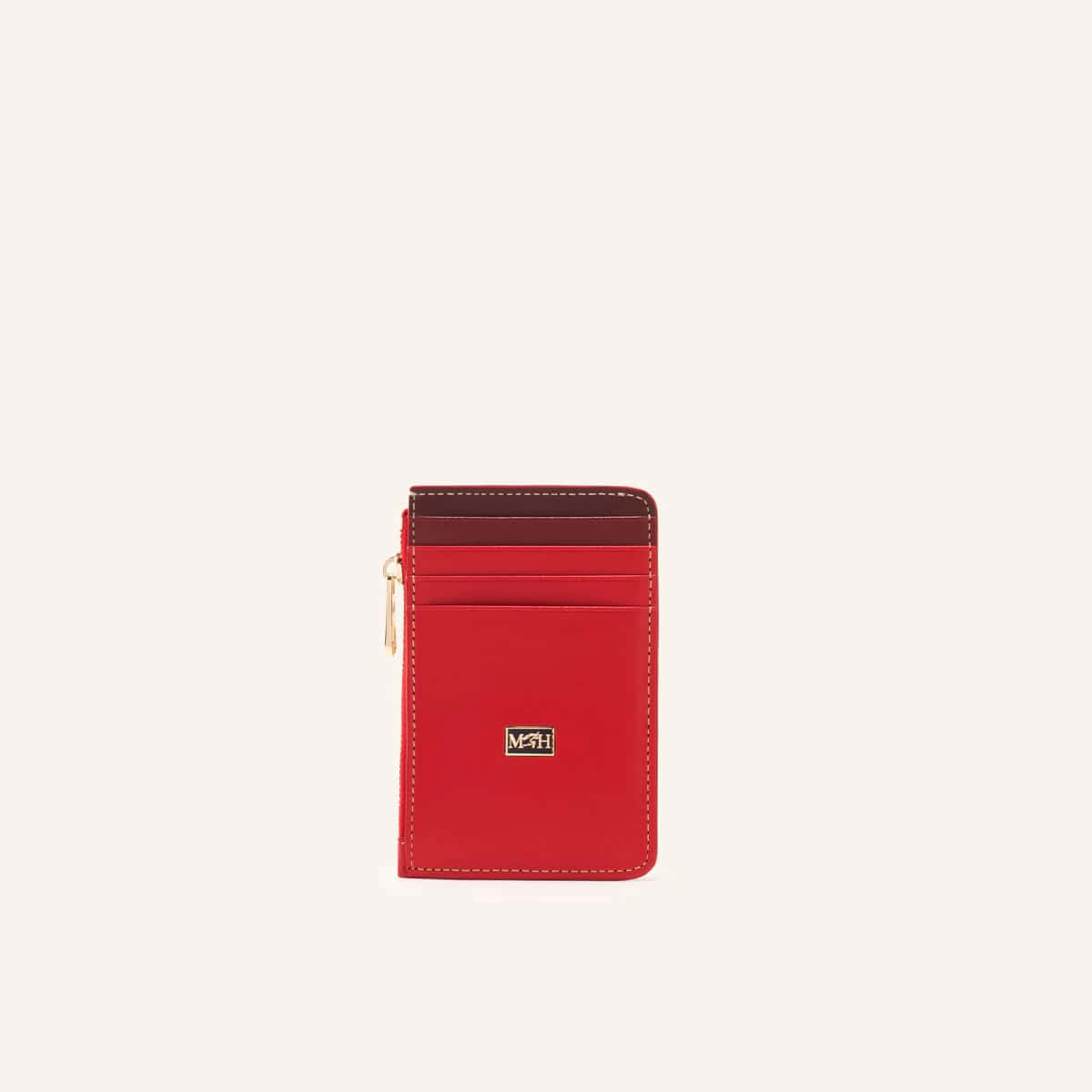 Tarjetero 8 Tarjetas Con Zip Rojo Collorfull