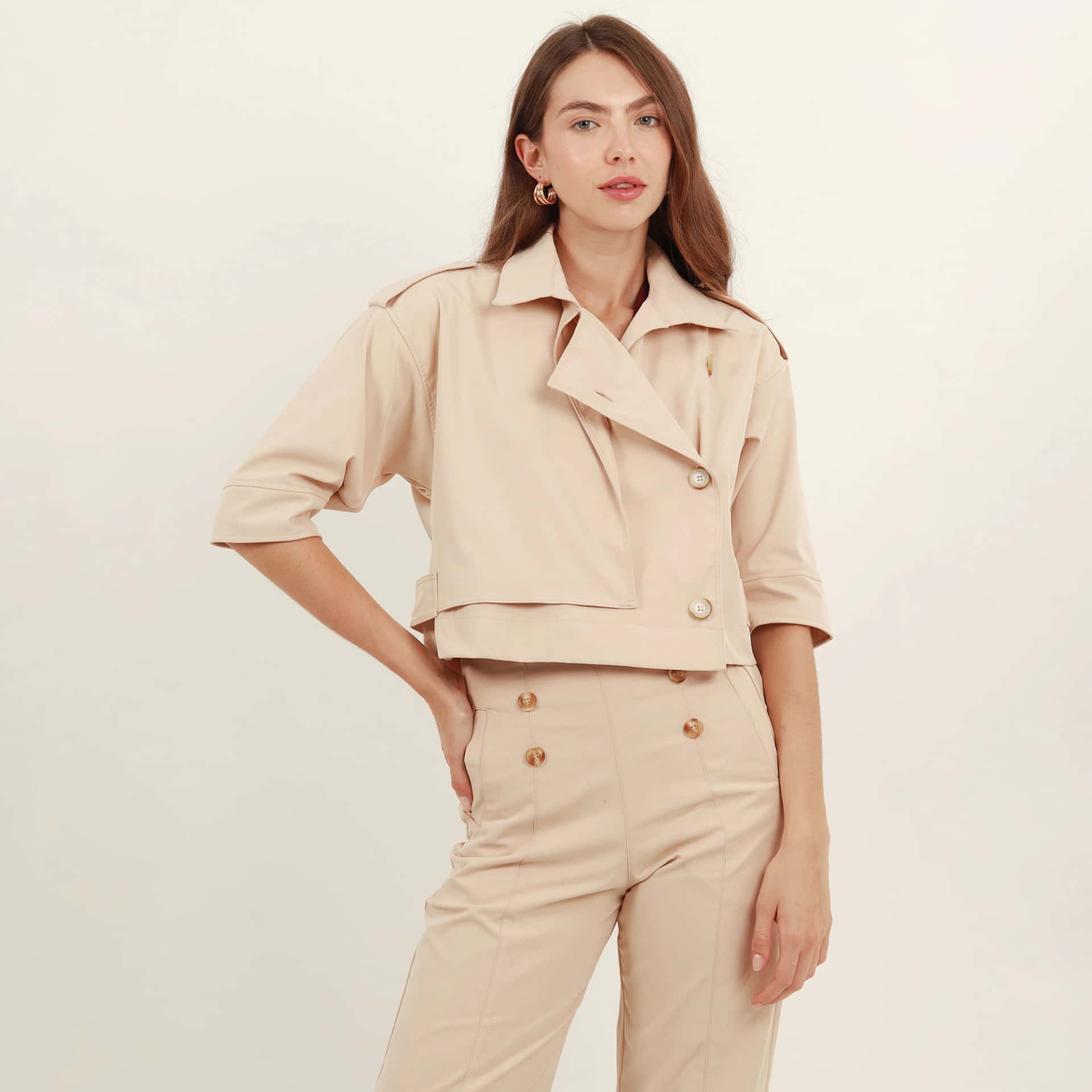 Blusa Cuello Solapa Manga 3Cuartos - miniatura 3