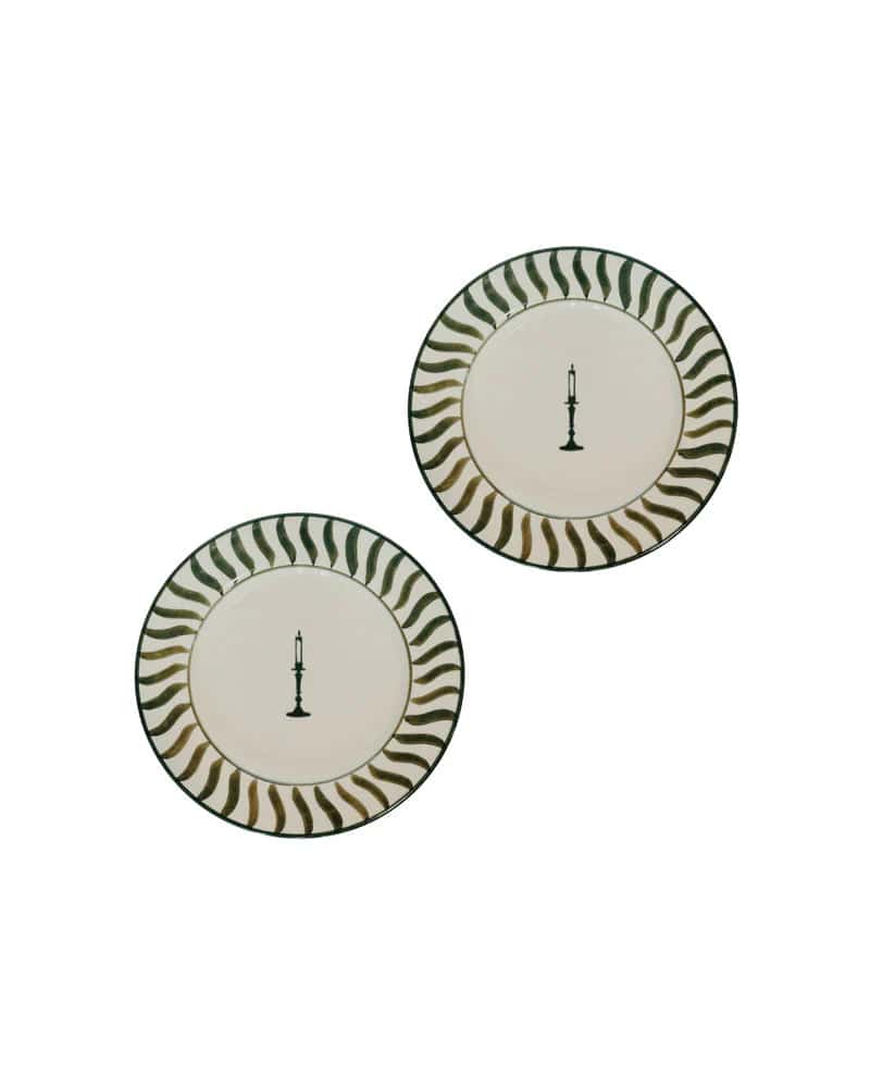 SET PLATO POSTRE - VELA VERDE - miniatura 2