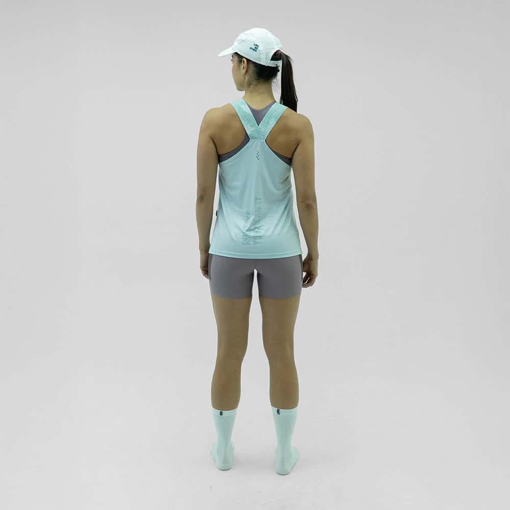 CAMISETA  RUNNING MANGA SISA SKYBLUE AZUL CLARO PARA MUJER - miniatura 2