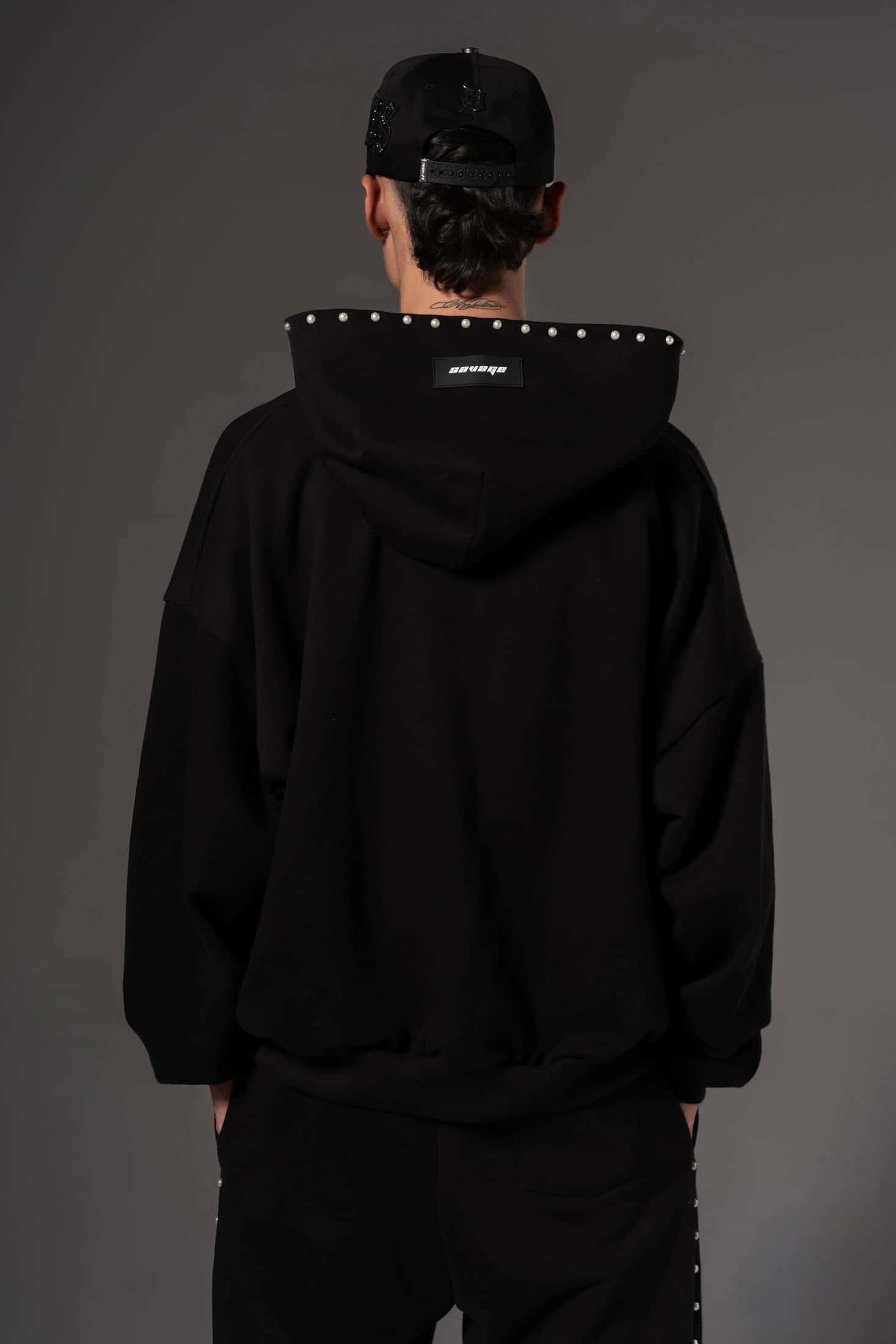 Double Zip Hoodie Boxy fit Perlas Rojas 14651 - miniatura 4