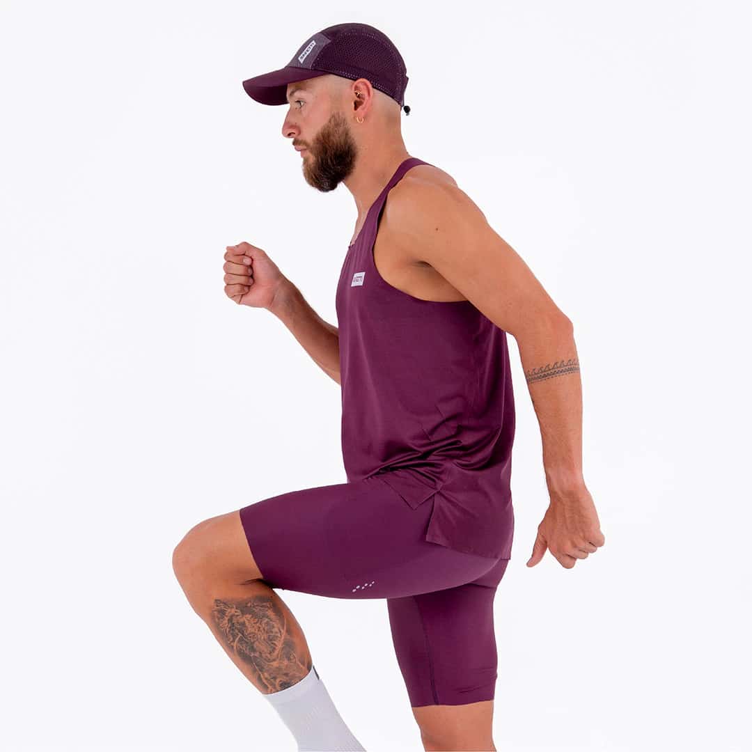 CAMISETA RUNNING MANGA SISA LEVIT CIRUELA PARA HOMBRE - miniatura 3