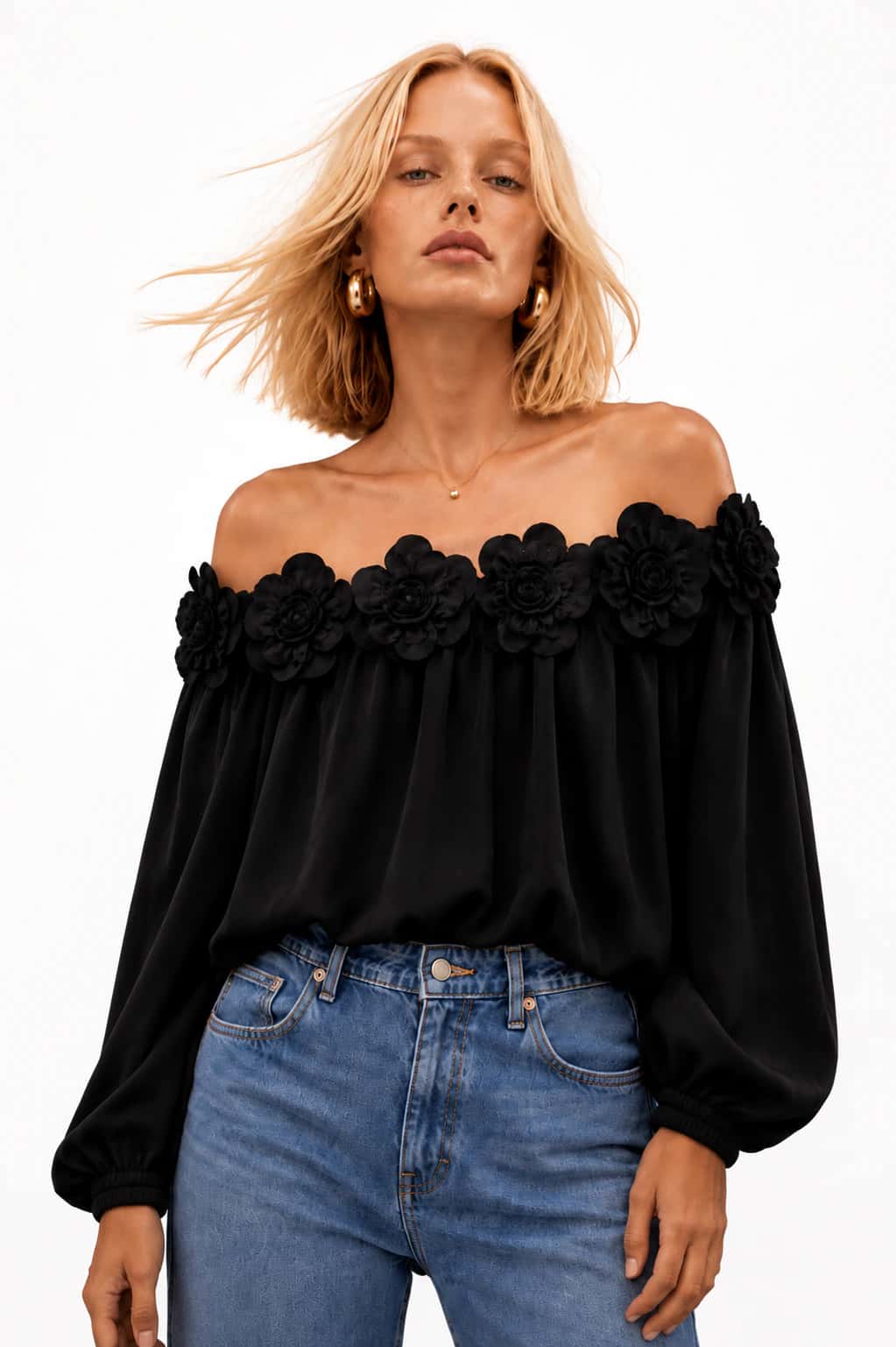 Blusa Magnoleah negro - miniatura 3