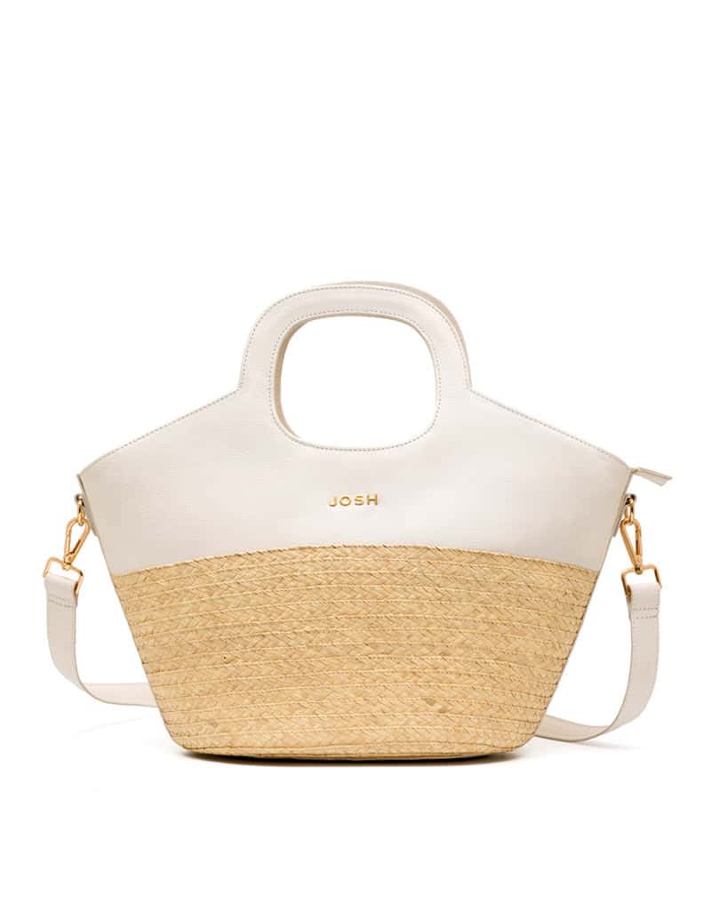 Cartera en cuero y fibra natural para dama REF CAL-01