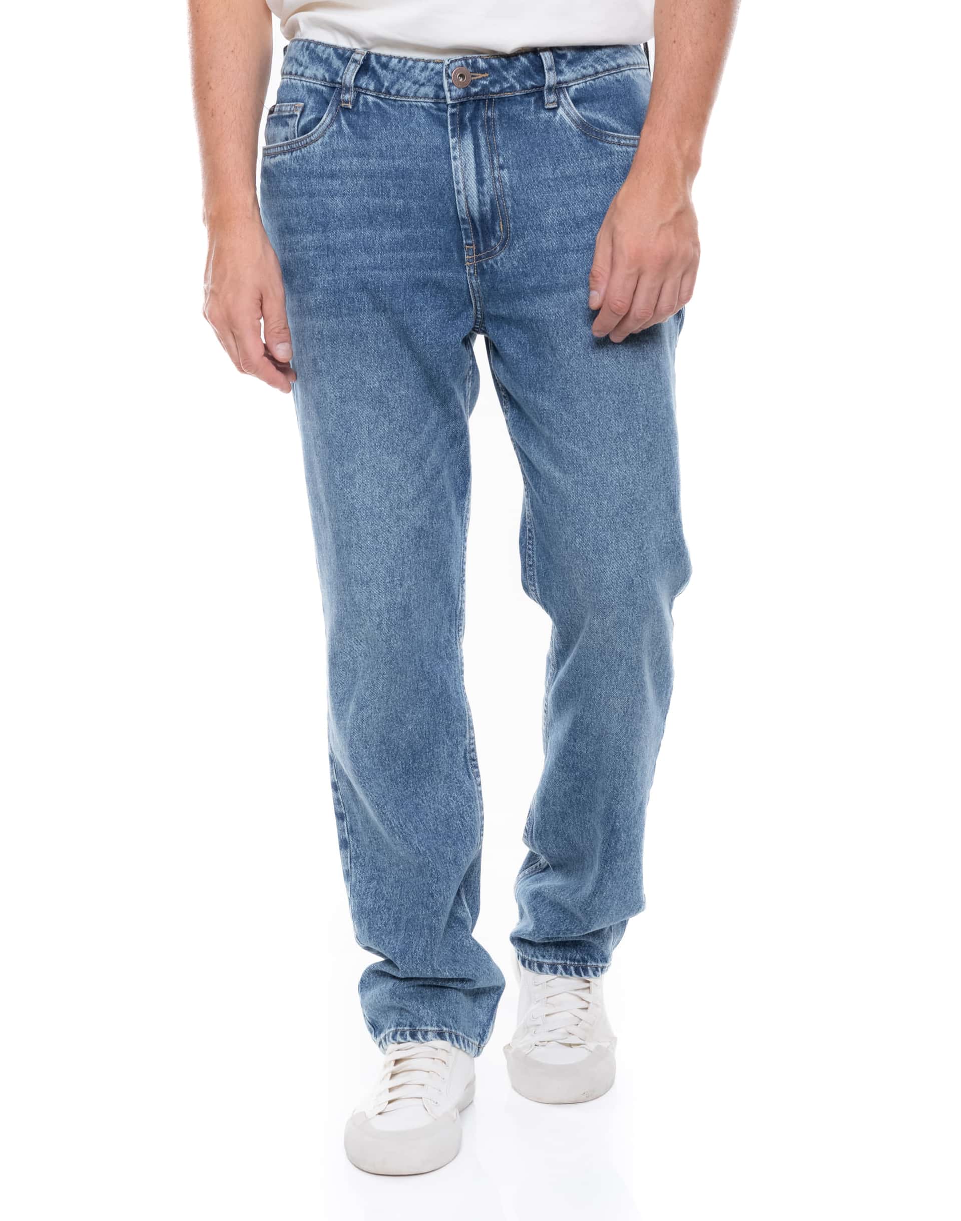 Jeans Regular Fit Tiro Medio Indigo