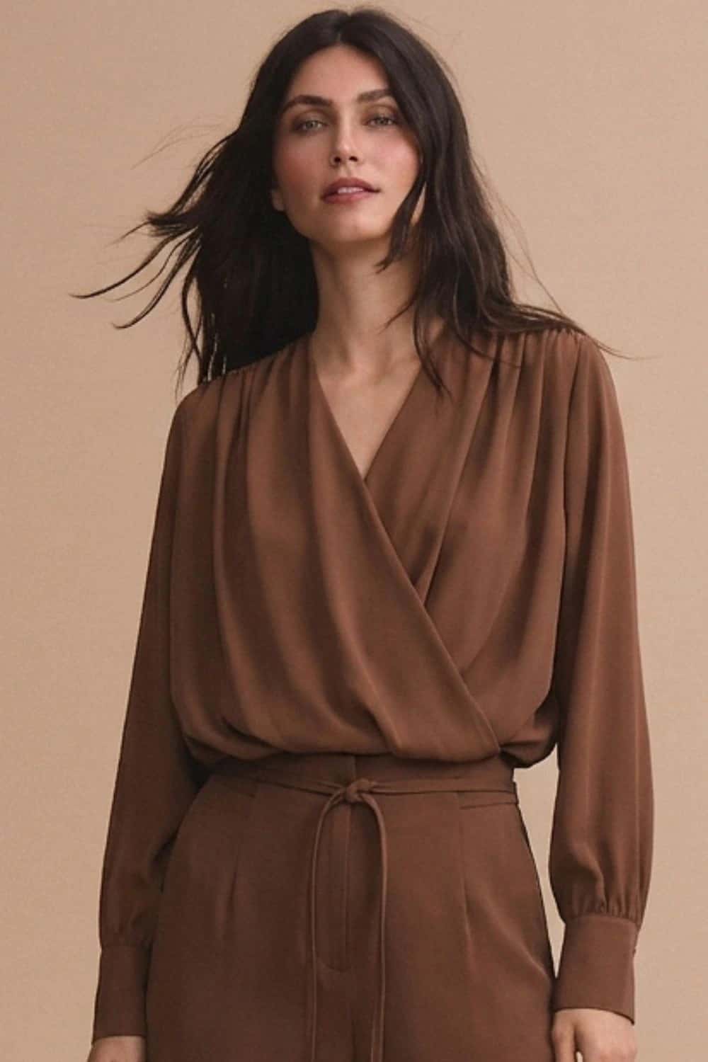Blusa Goya coffee