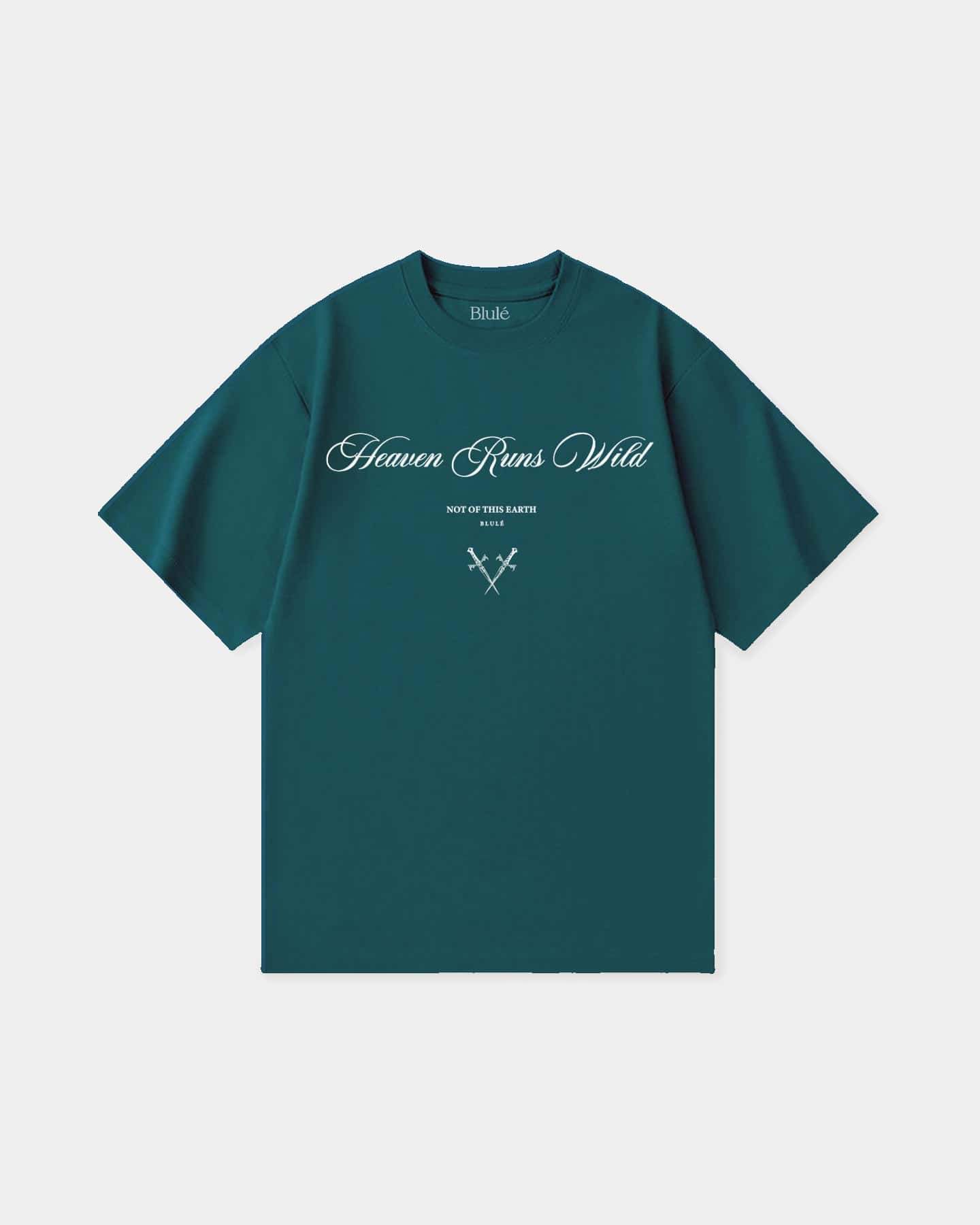 Oversized T Shirt Heaven Runs Wild Dark Green