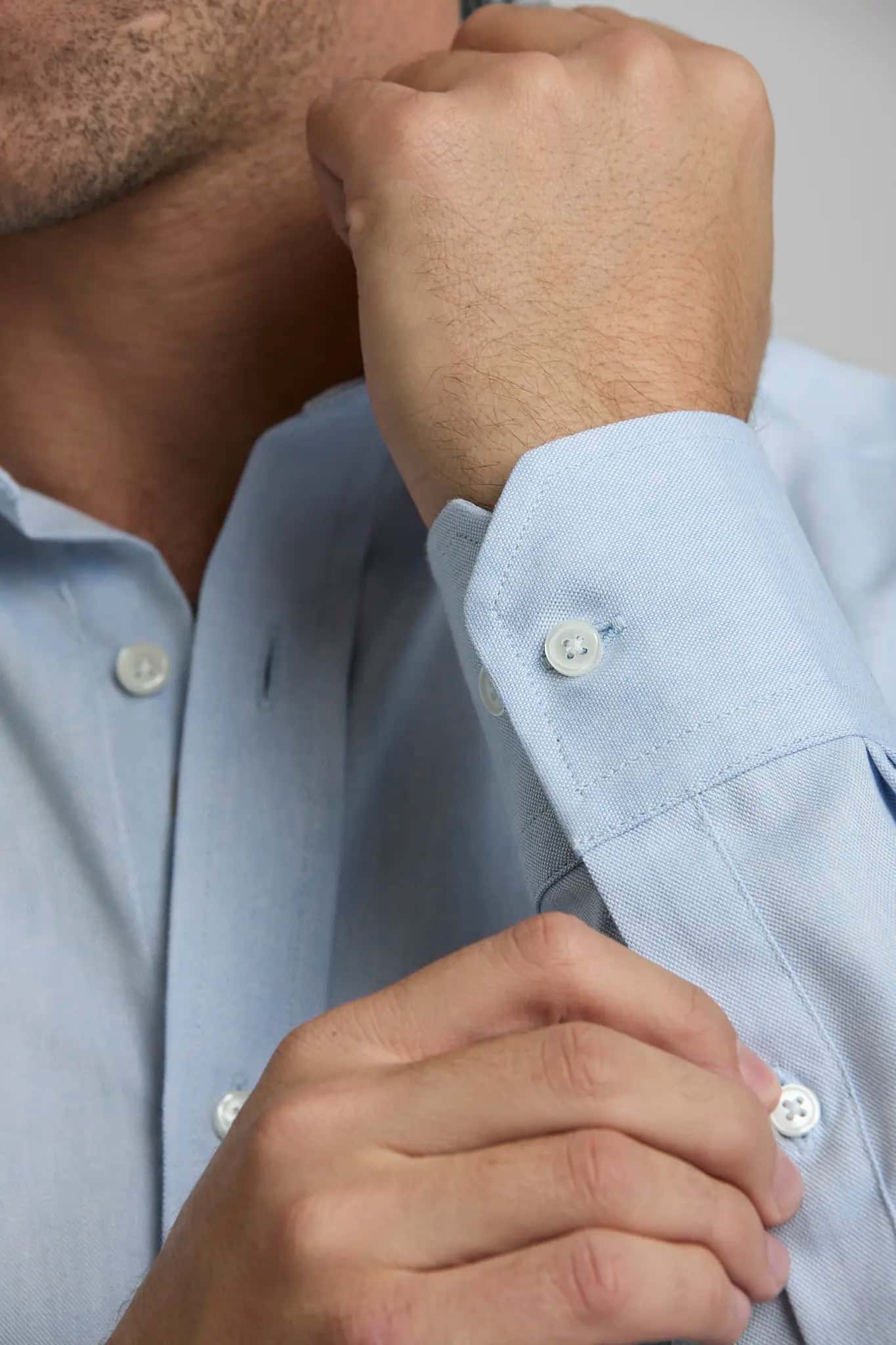 Camisa Hombre Oxford Azul Clara