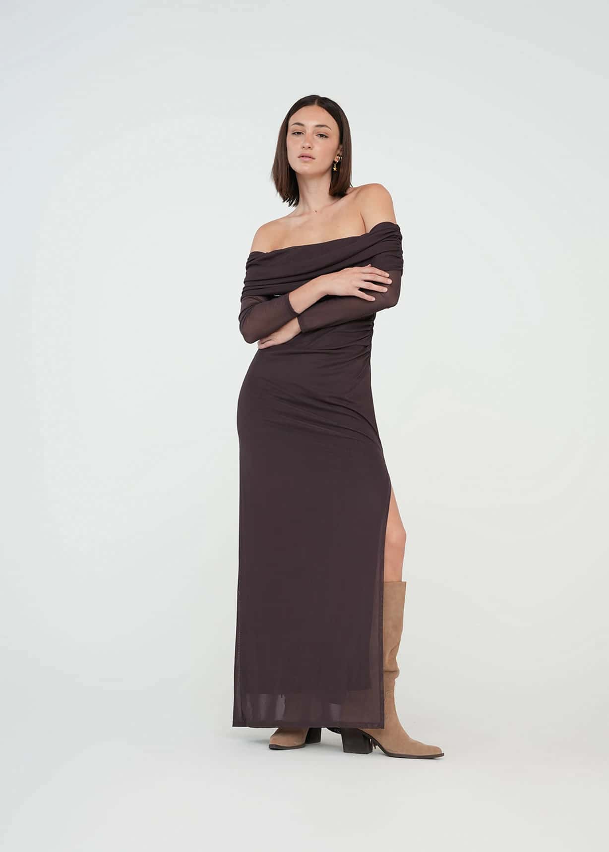 Vestido largo con strapless
