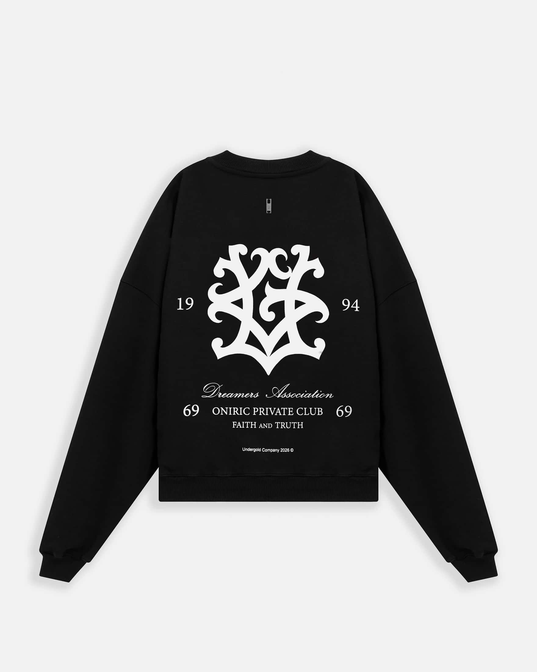 Line UG Monogram Boxy Fit Crewneck Black