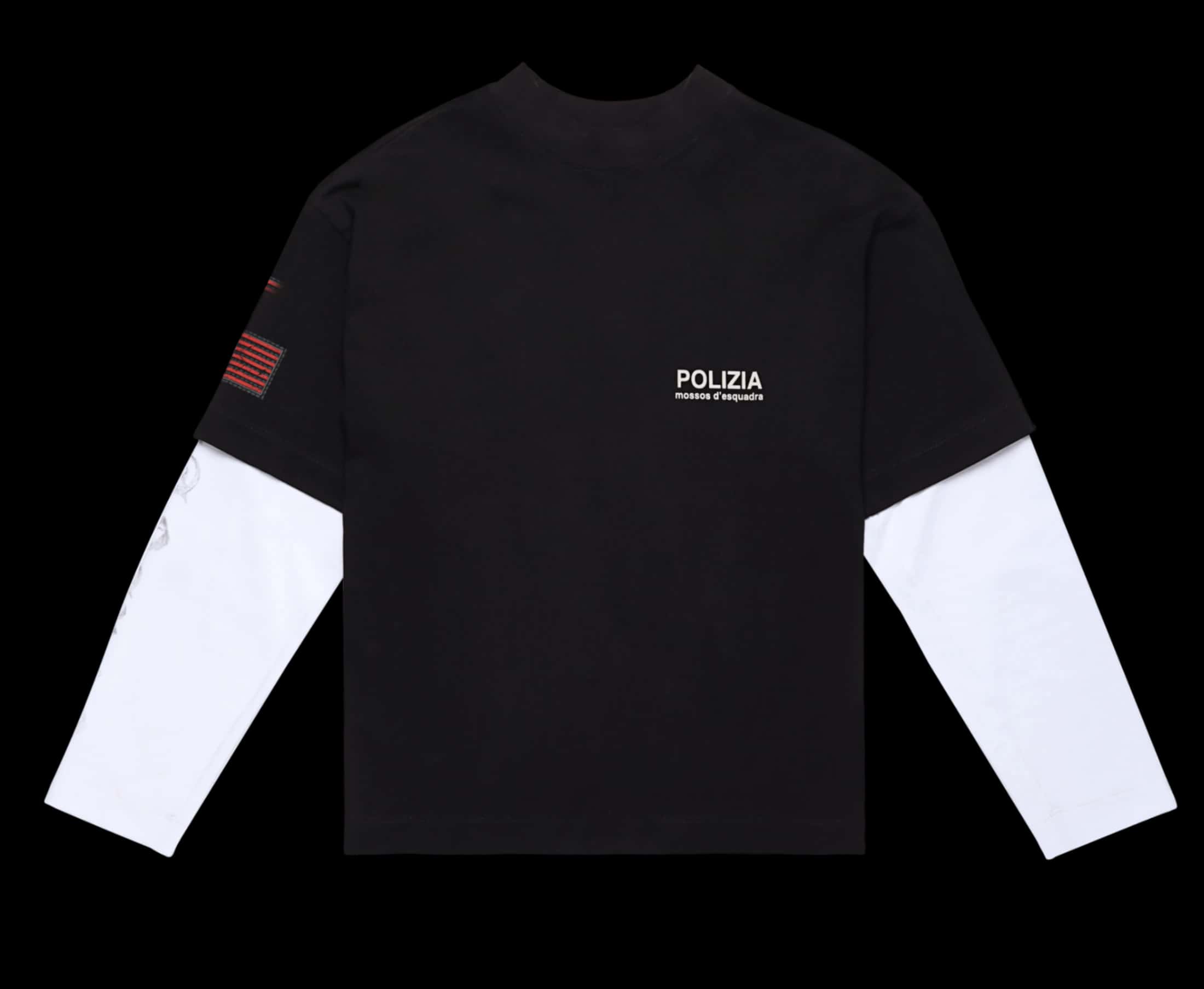 POLIZIA BLACK/WHITE DOUBLE SLEEVE