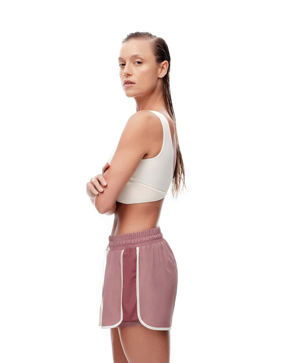 Short deportivo ciclista interno malva mujer