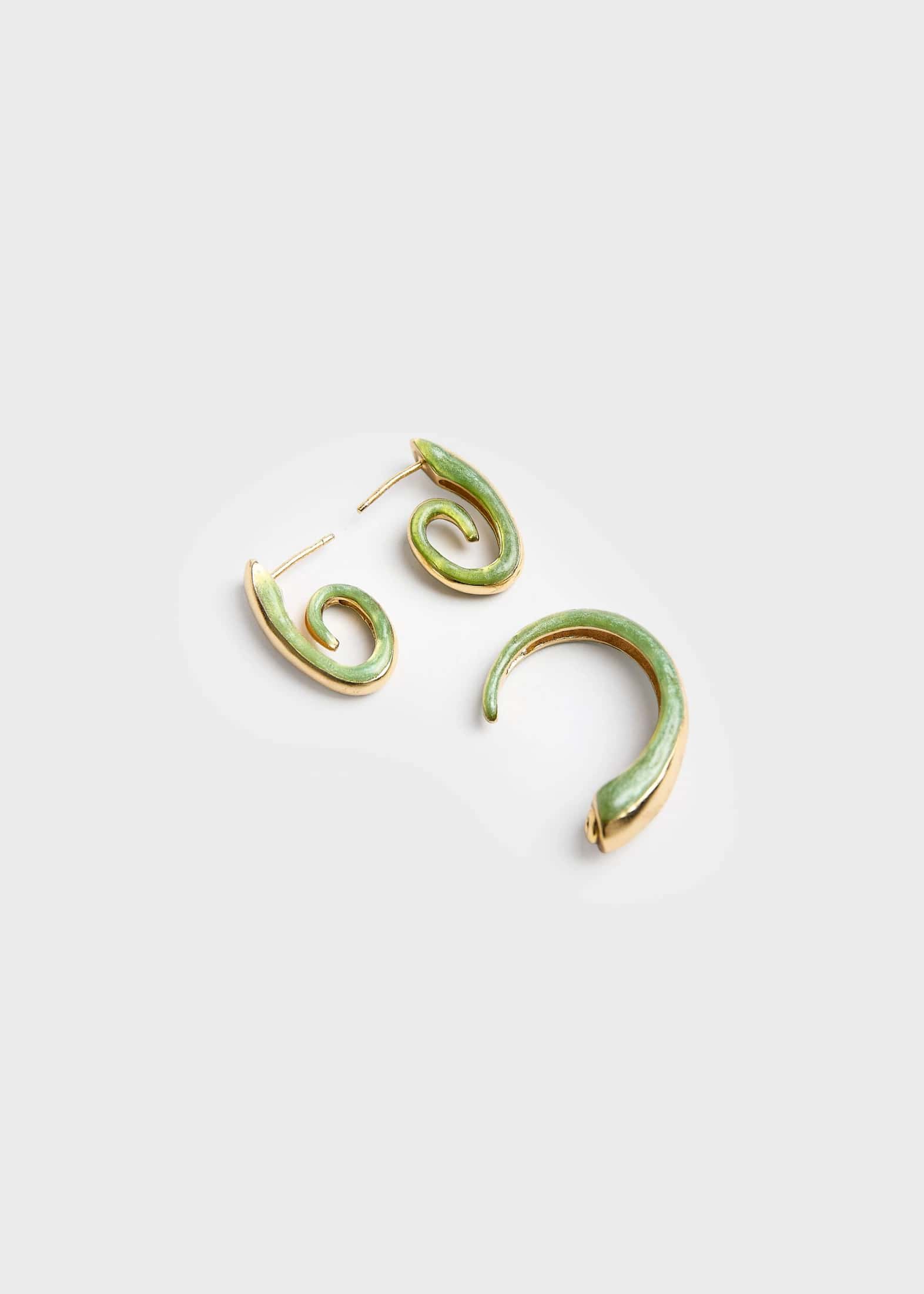 Candongas Spiral Cat Verde - miniatura 3