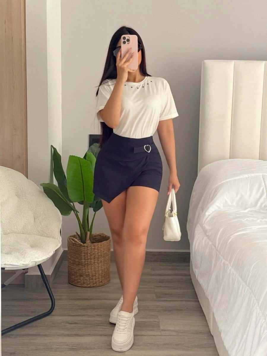 Falda short Nati (azul oscuro)