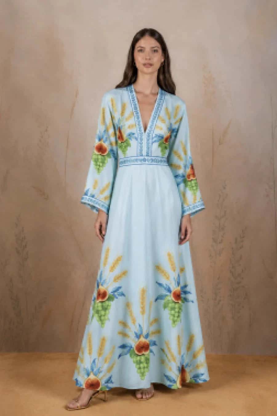 Women's Nascentia linen kimono light blue