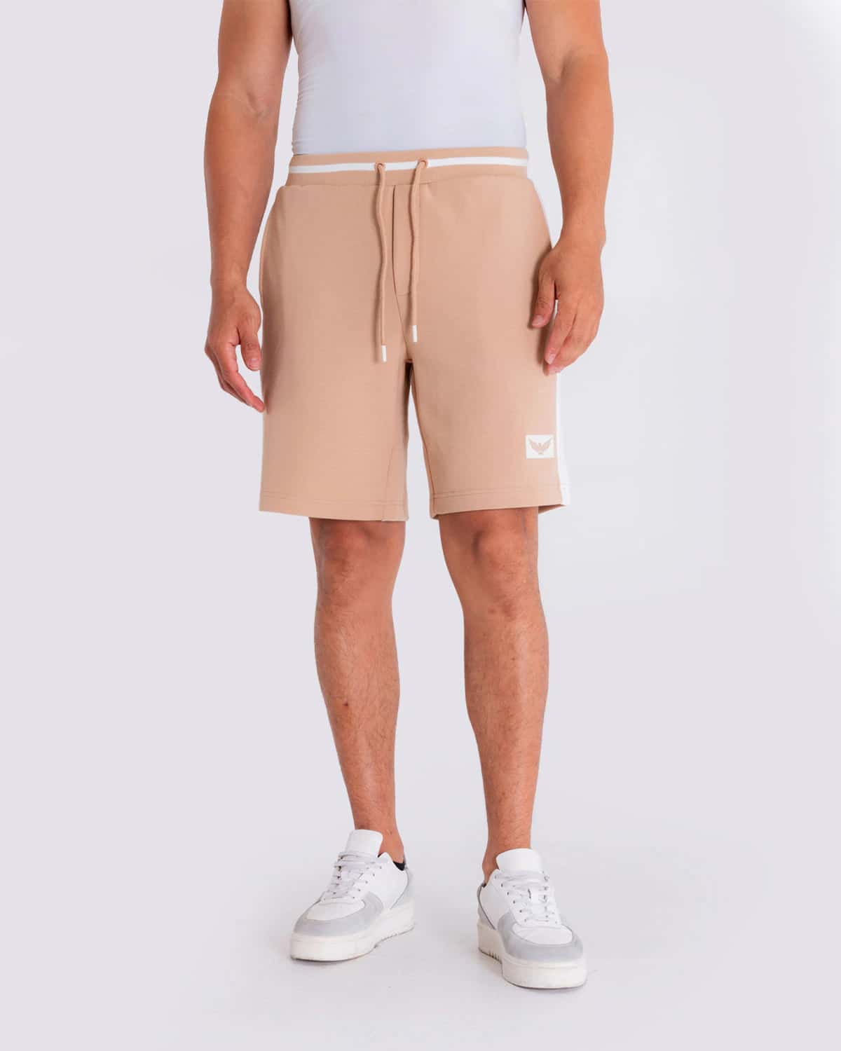 Pantaloneta regular beige para hombre