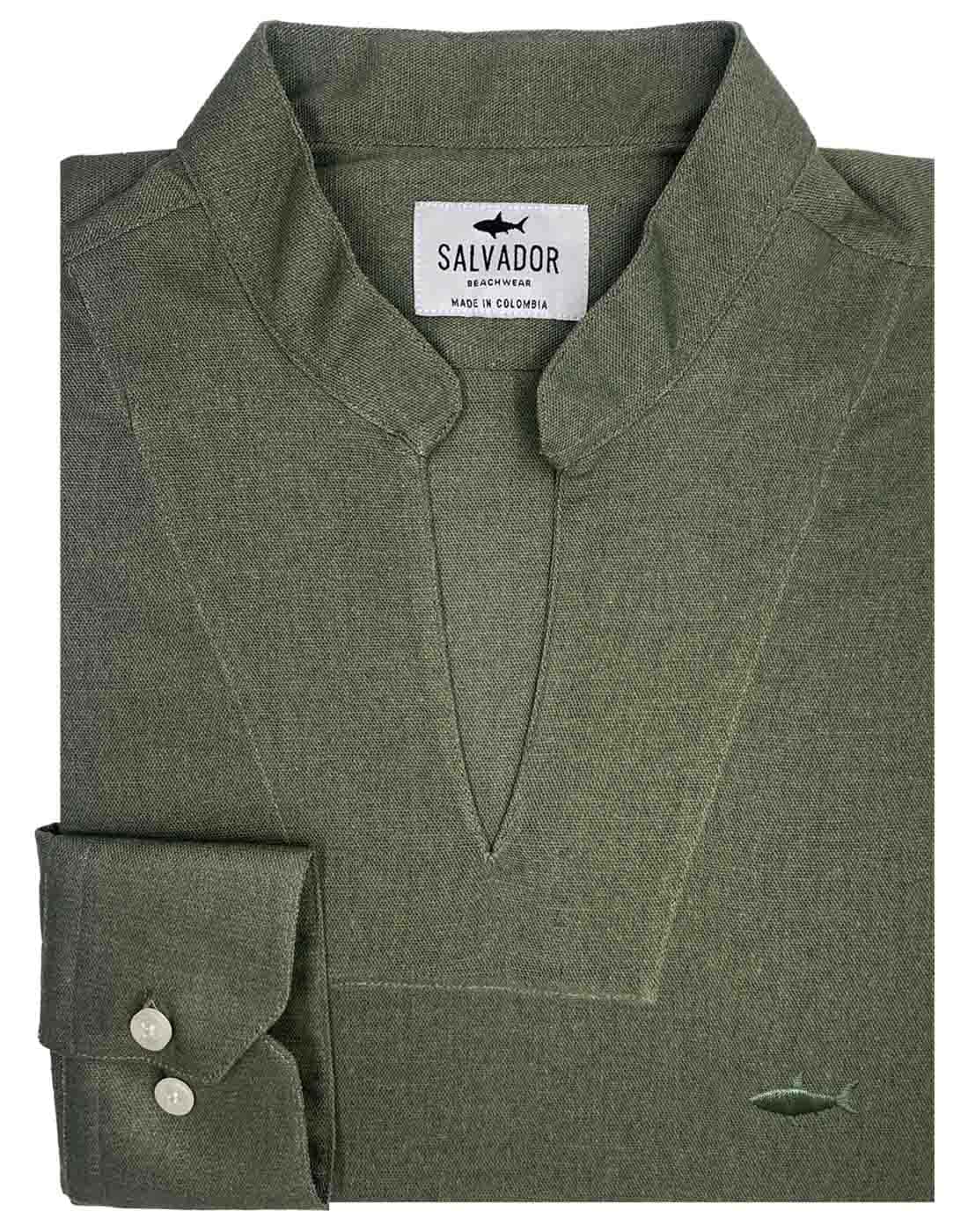 CAMISA DUNNOS FLEX VERDE OLIVA