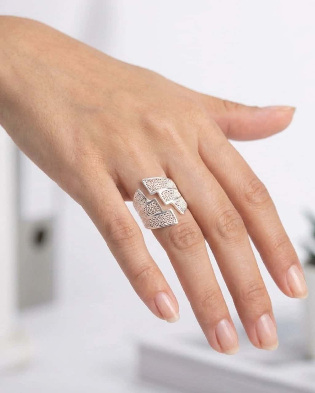 Anillo geometrico Plata filigrana