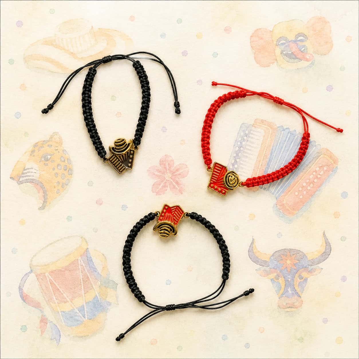 Pulsera sombrero y acordeon