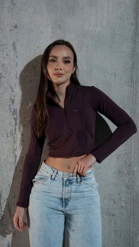 Crop side cuts Plum purple - miniatura 2