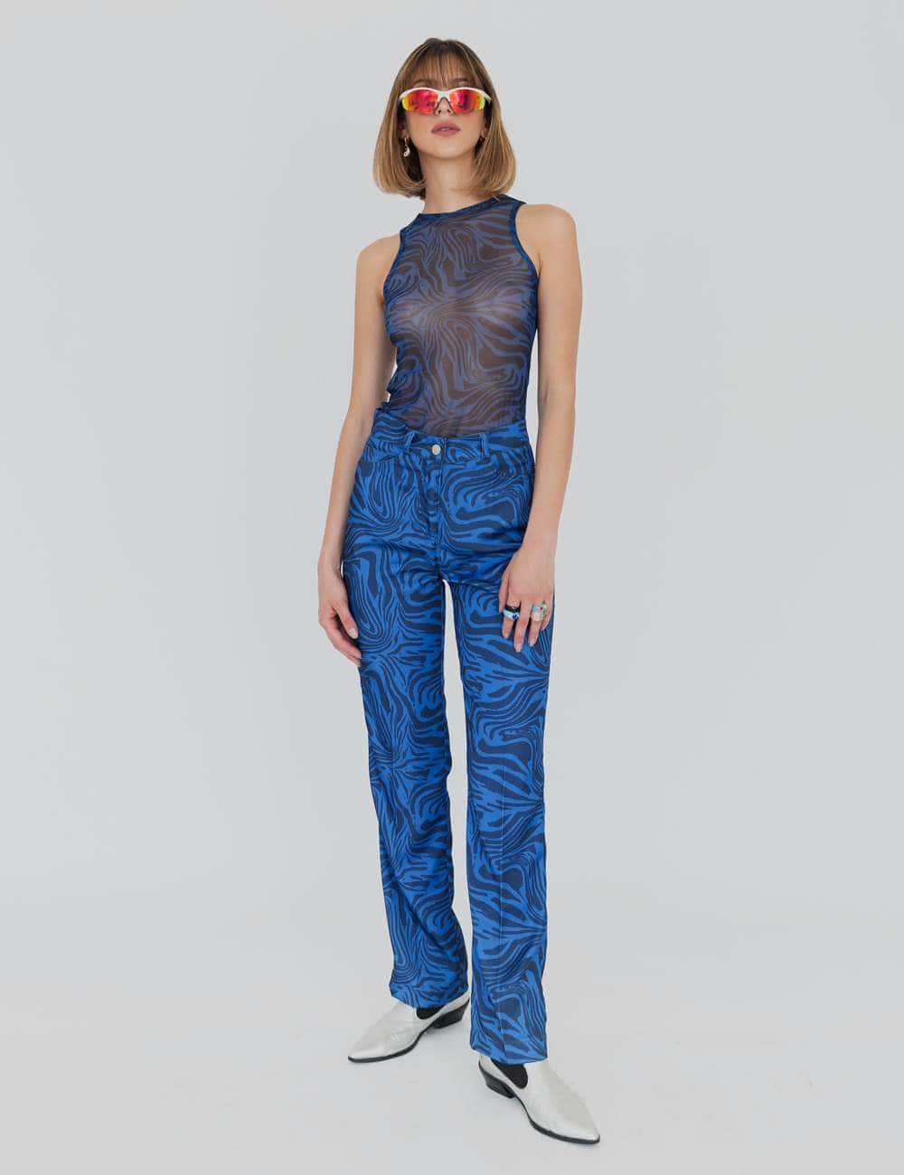 Howdy Pants In Navy Swirl