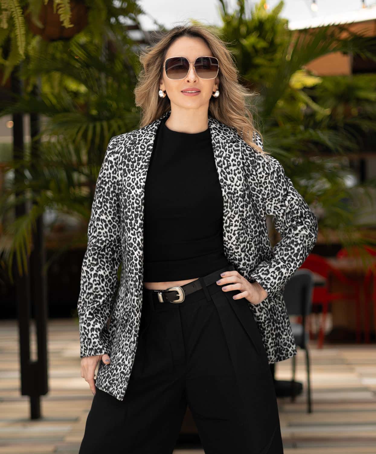 Blazer en Paño Print Montecarlo