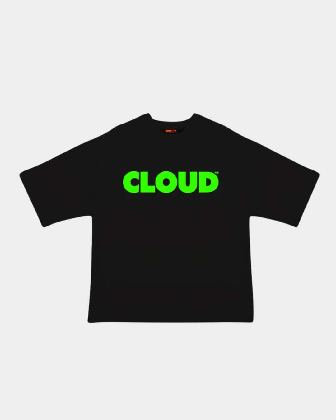 CAMISETA BLOCK VERDE NEON SOBRE NEGRO OVERSIZE - miniatura 1