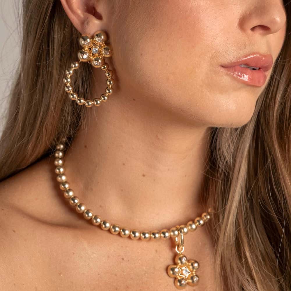 Aretes Florecer Maxi Oro - miniatura 3