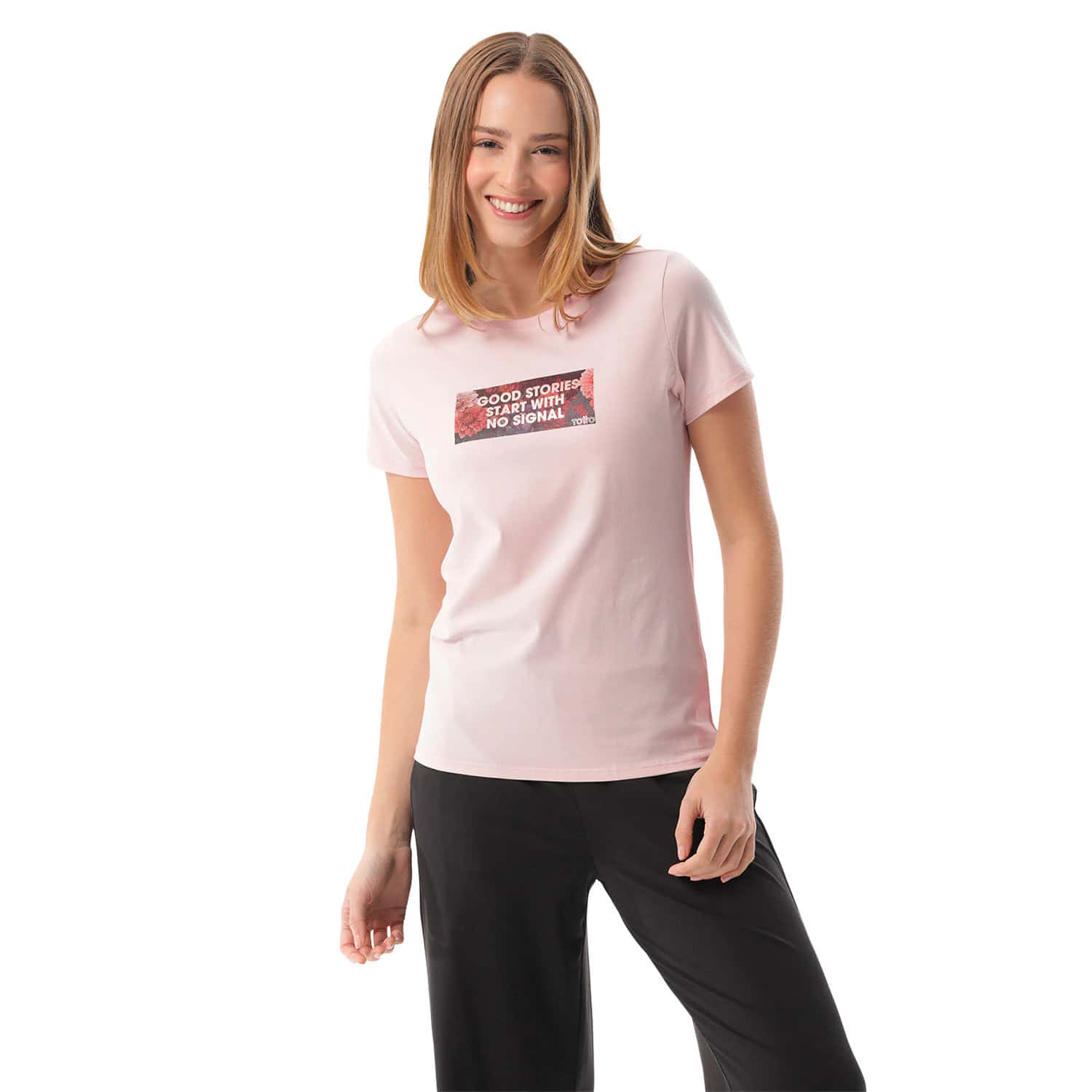 Camiseta Estampada para Mujer Prime Manga Corta Rosada