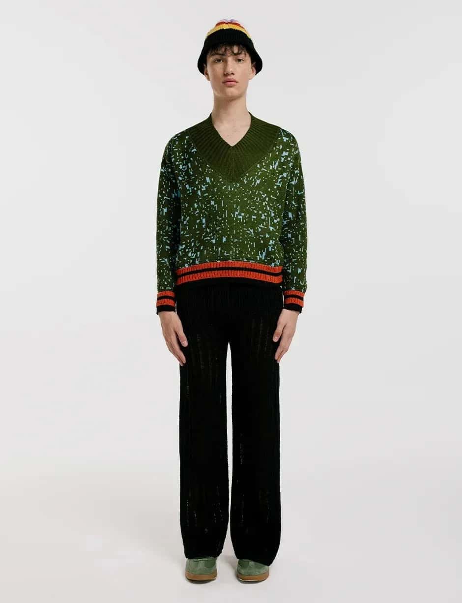 Saco V Pixel Verde Hombre - miniatura 1