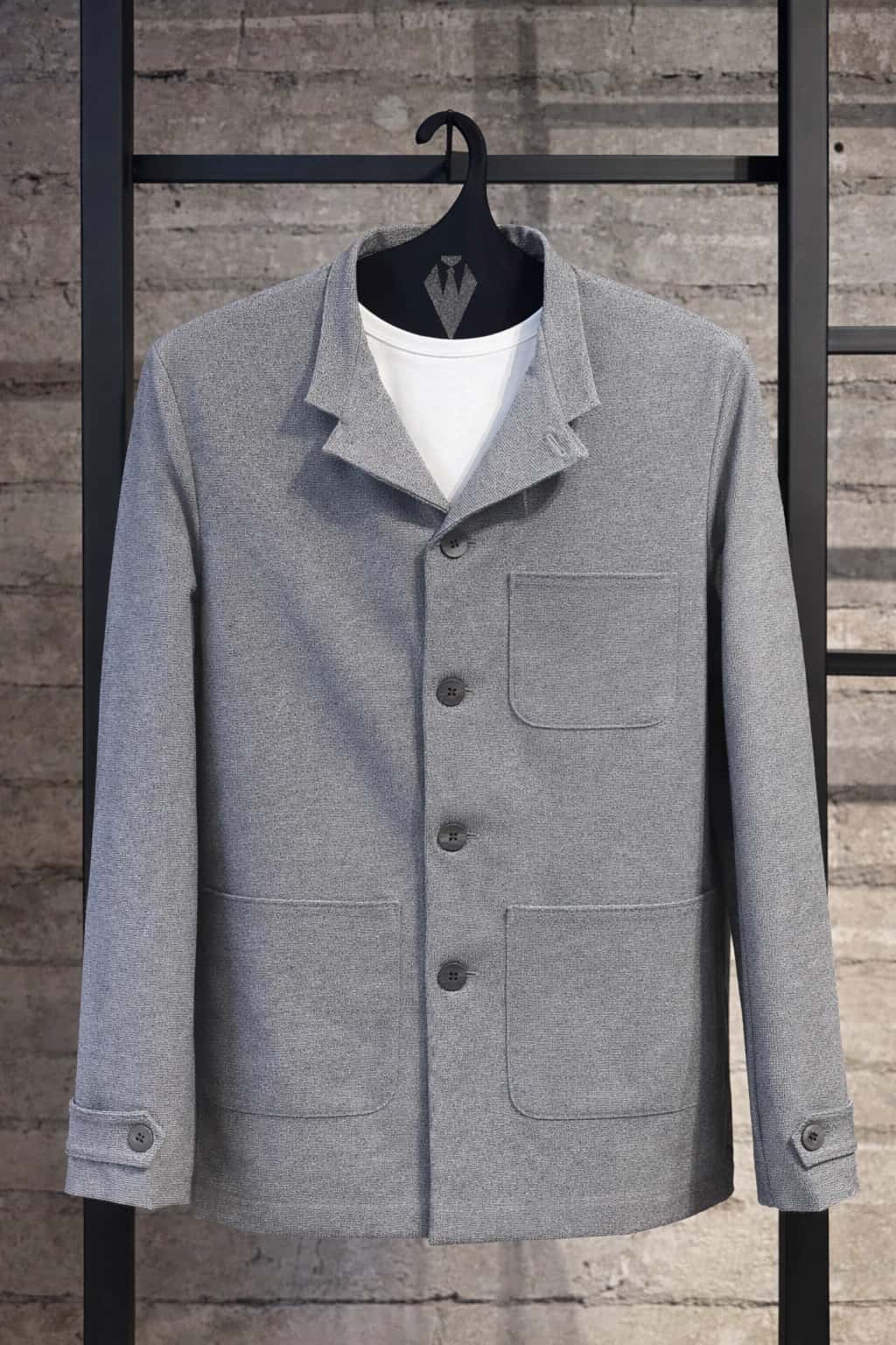 Chaqueta Para Hombre Desestructurada Gris Claro