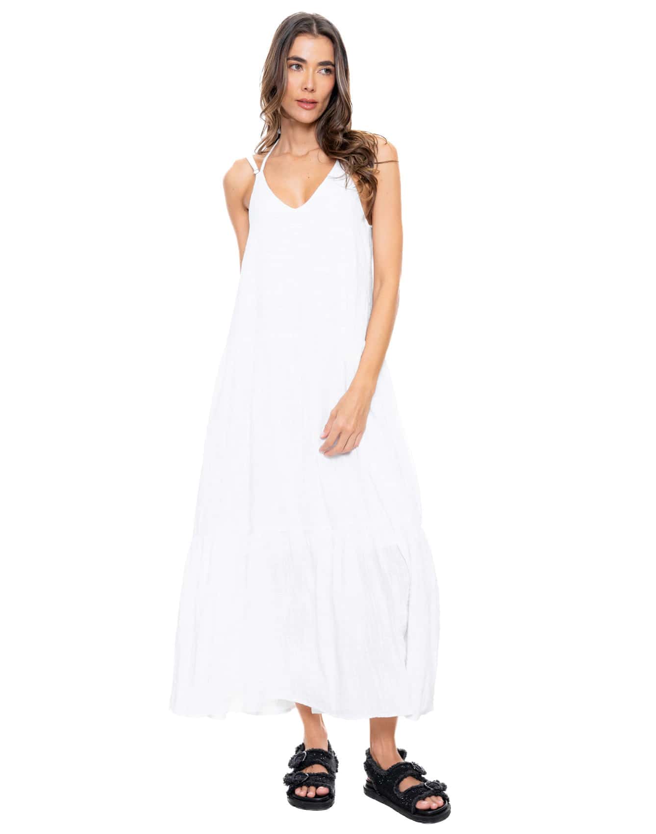 Maxi Vestido De Tiras Anudado En El Cuello
