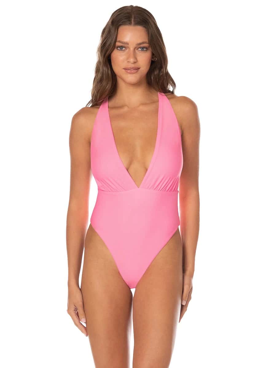Maaji Pink Safri Signature Cut Plunge One Piece