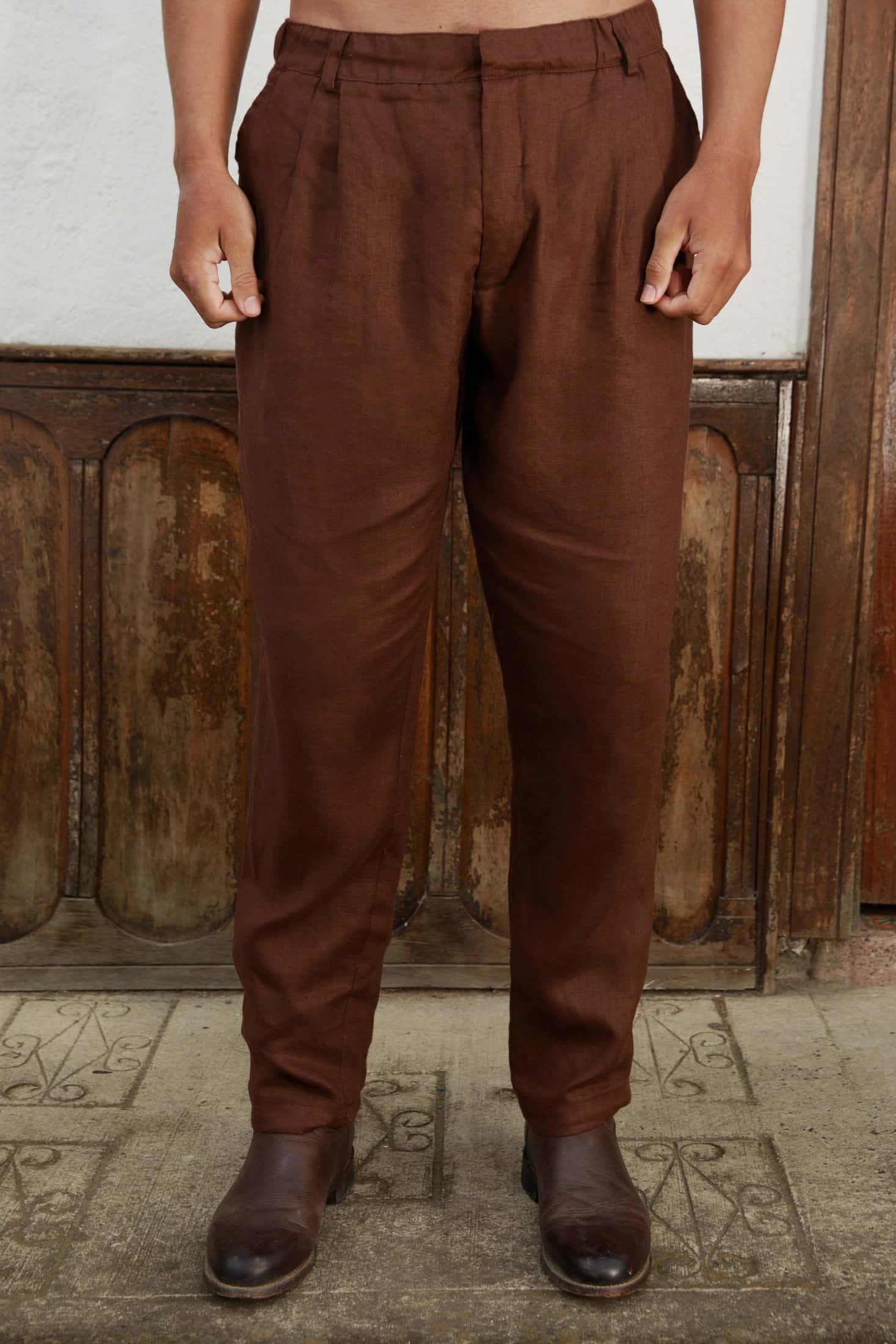 Pantalón de Lino Barbas Café