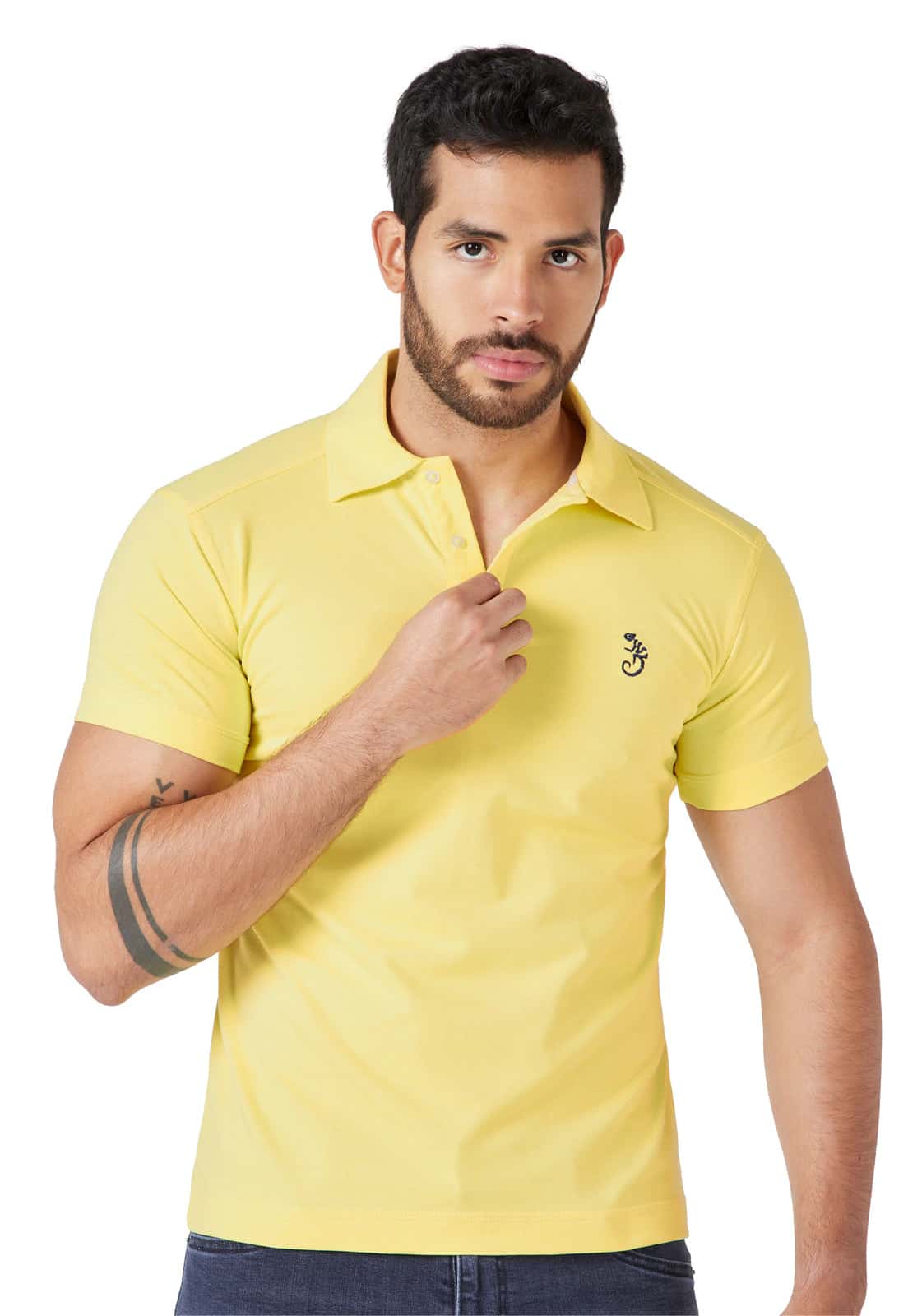 Camiseta tipo polo amarilla