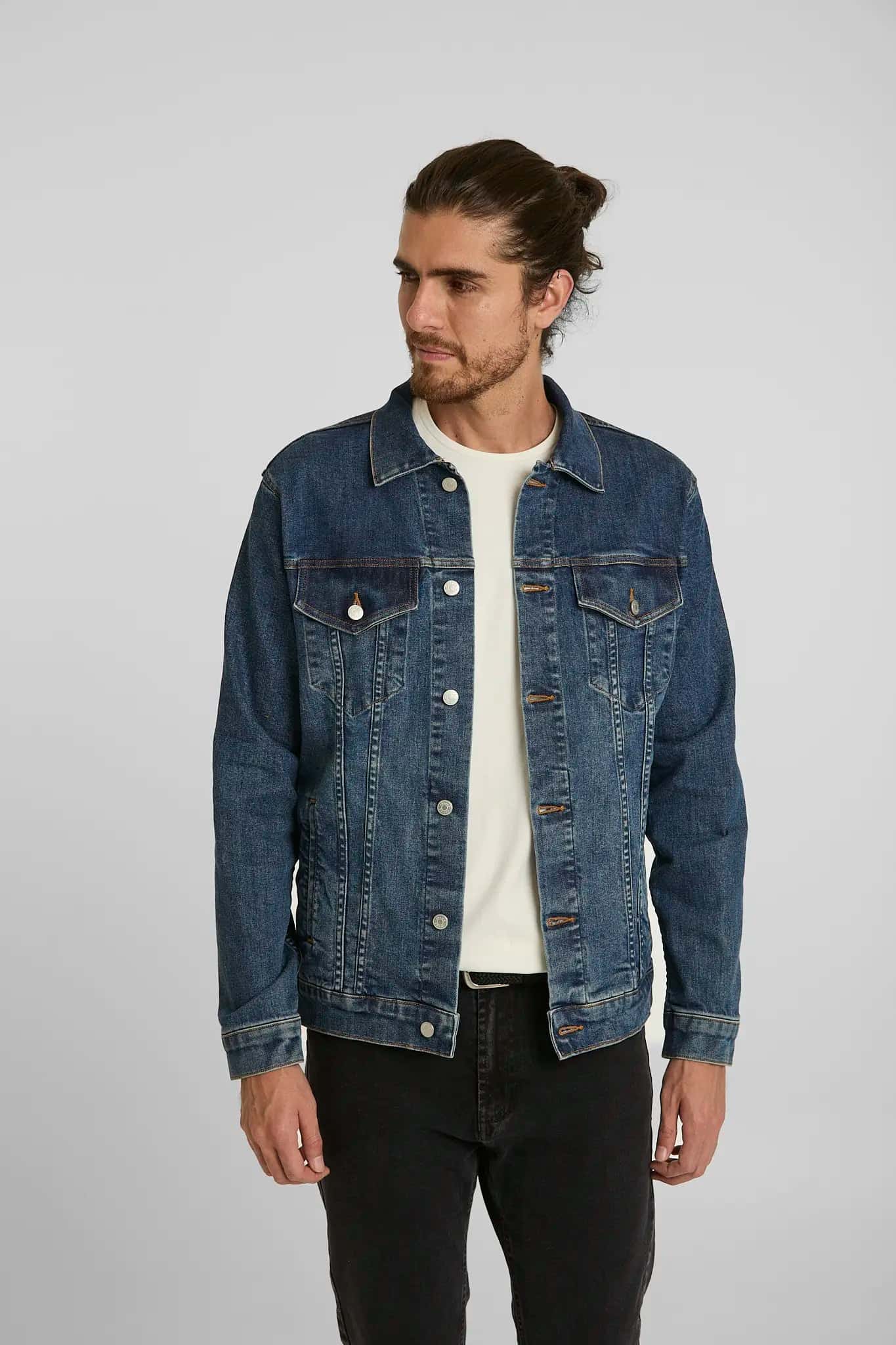 Chaqueta de Jean Azul Oscuro
