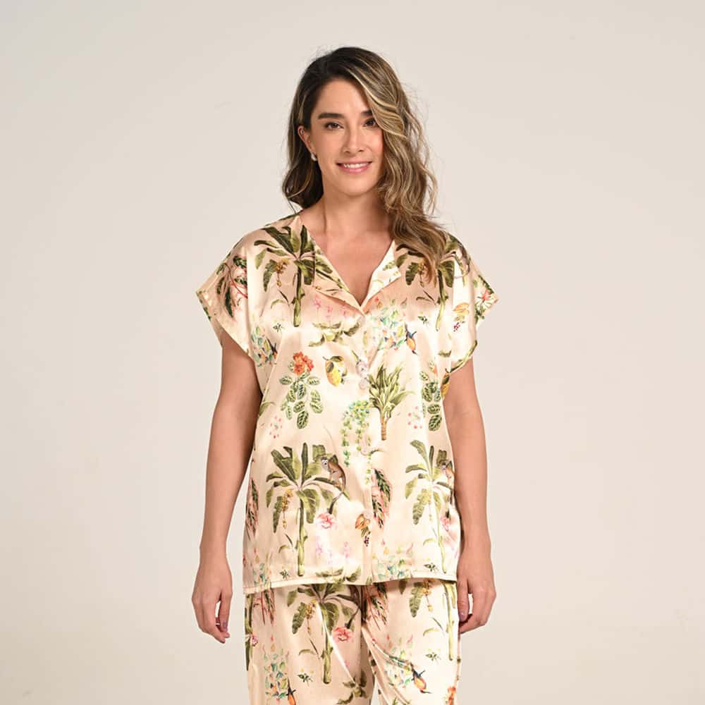 Camisa Manga Corta Silueta Suelta Estampado Amazonas